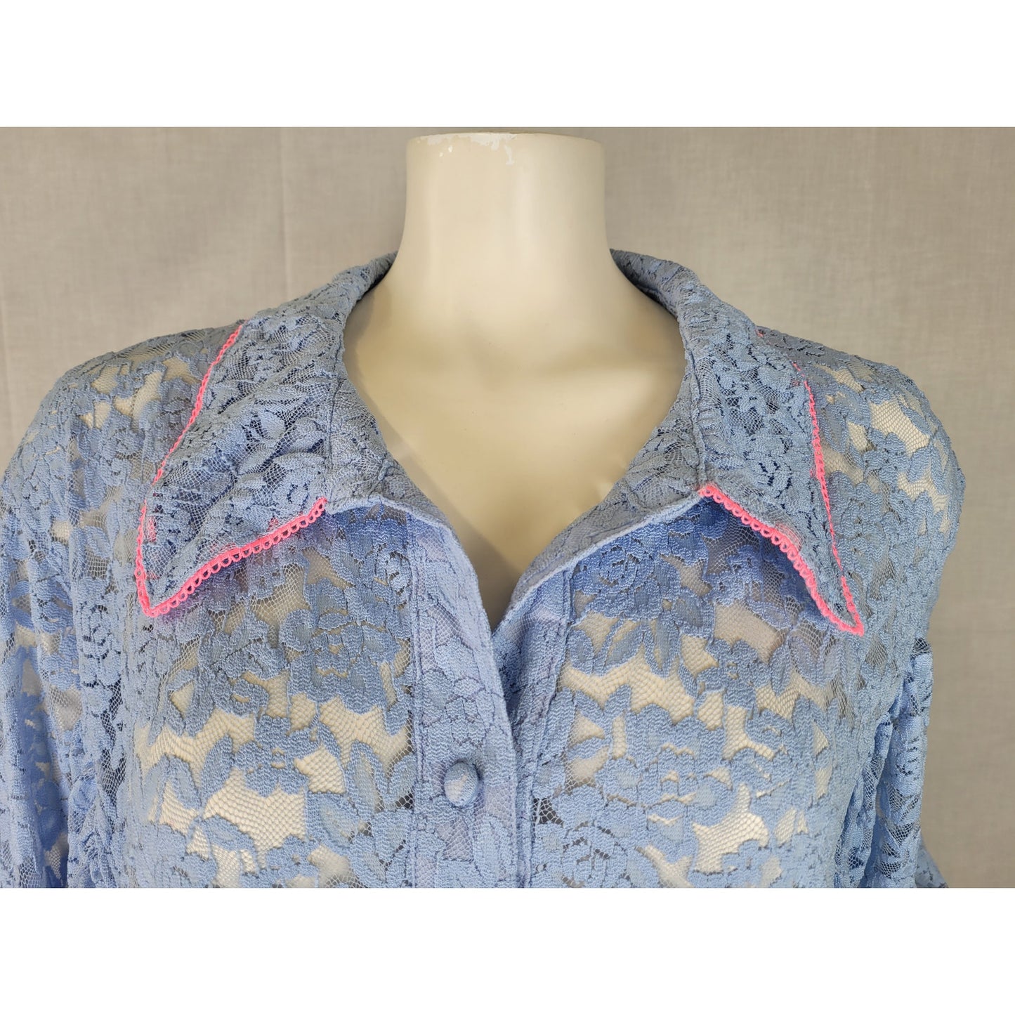 Free People All Day Lace House Shirt Lavender & Pink Women's Sz M