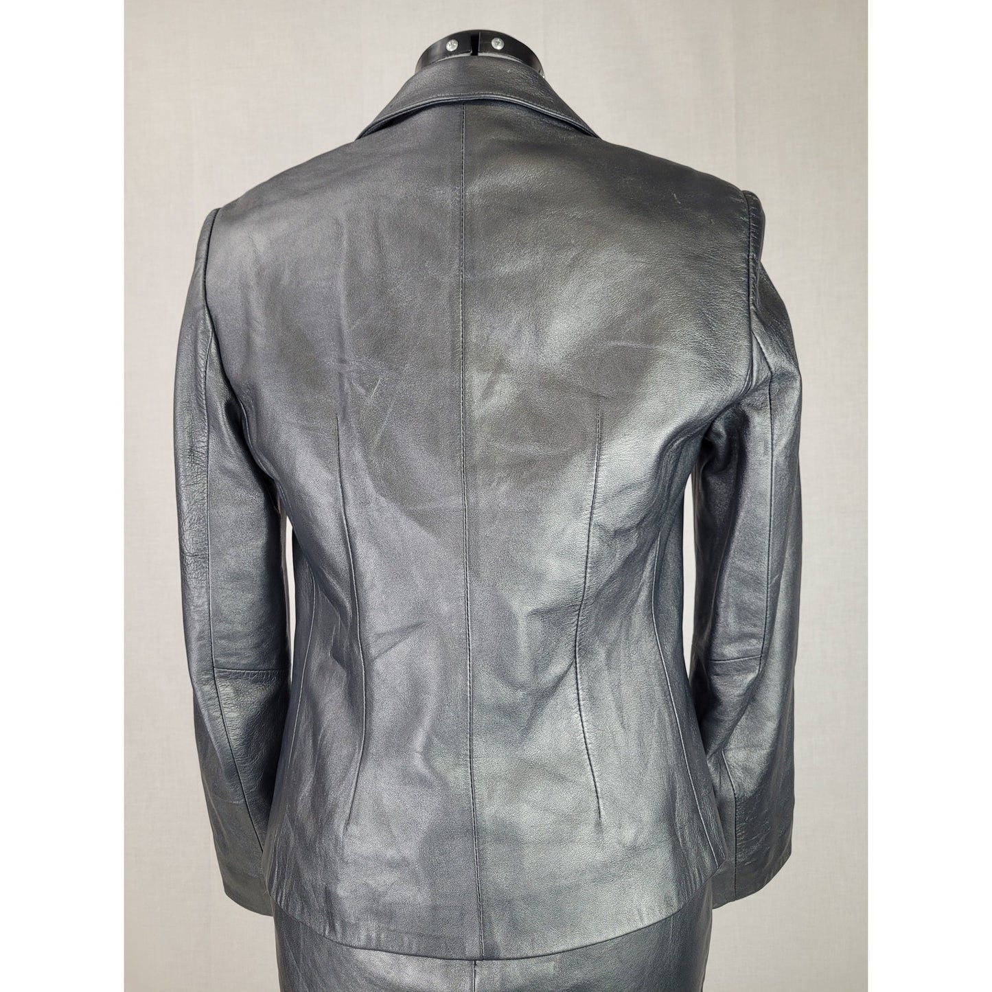 Vintage Leather Pencil Skirt Suit Sz S