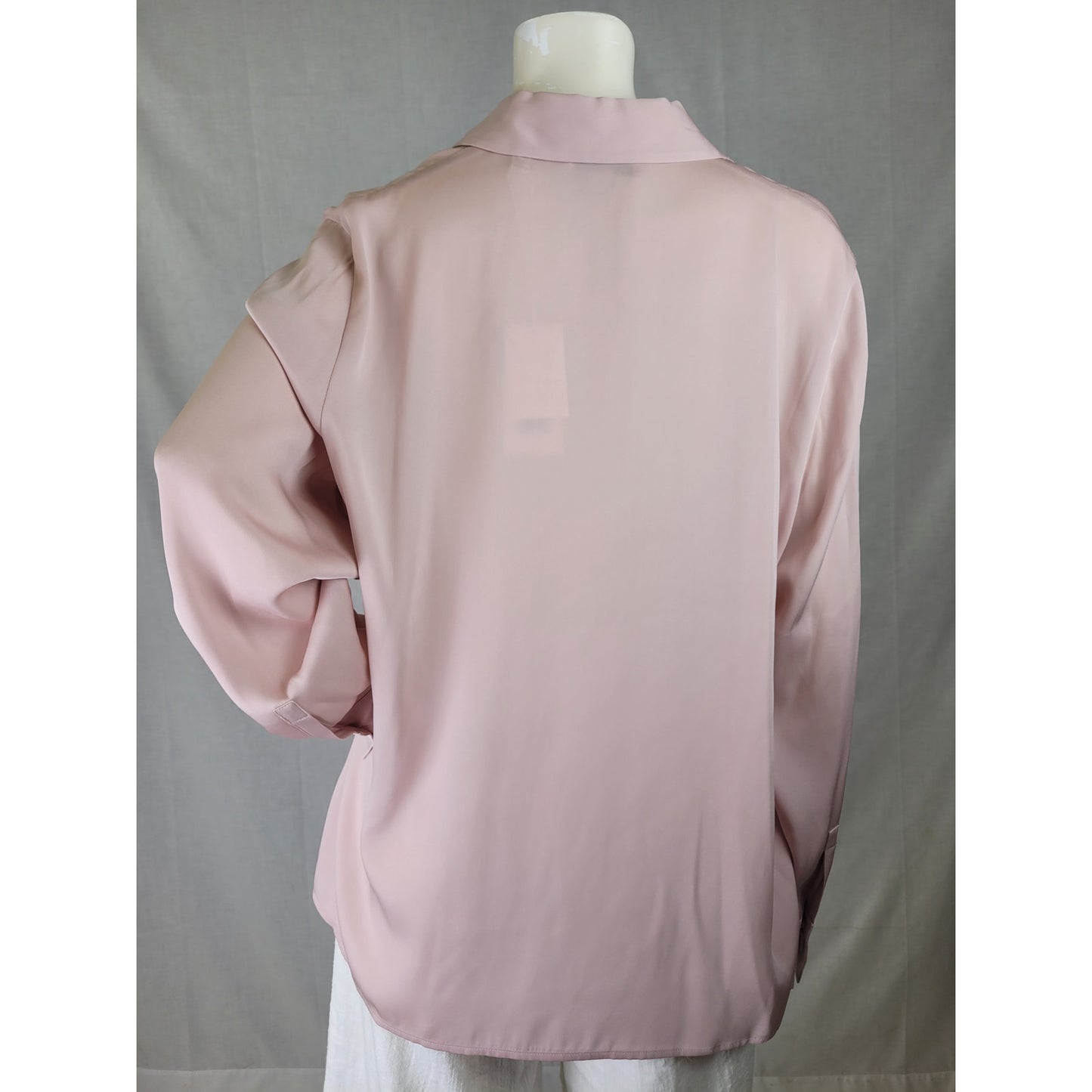 VINCE Soft Pink Silk Collared Blouse Women's Sz L MSRP: $395 NWT