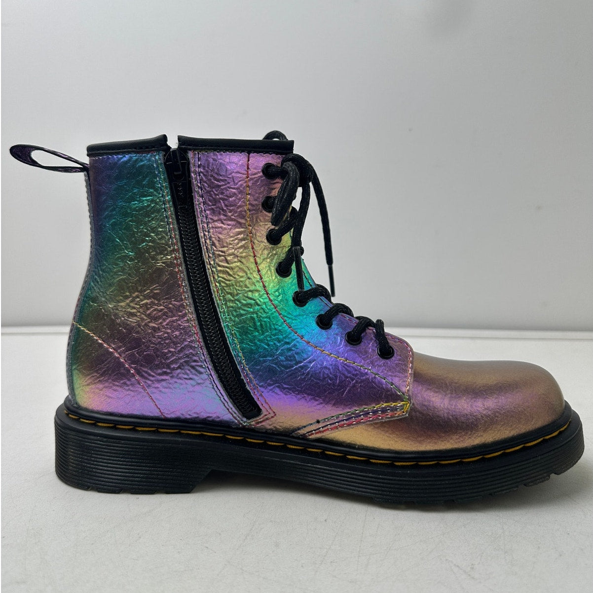 Dr. Martens 1460 Rainbow Crinkle Leather Boots Women's Sz 5