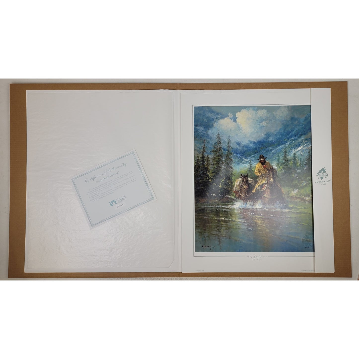 G. Harvey "Early Spring Crossing" Limited Edition Print #993/5000 w COA & Sleeve