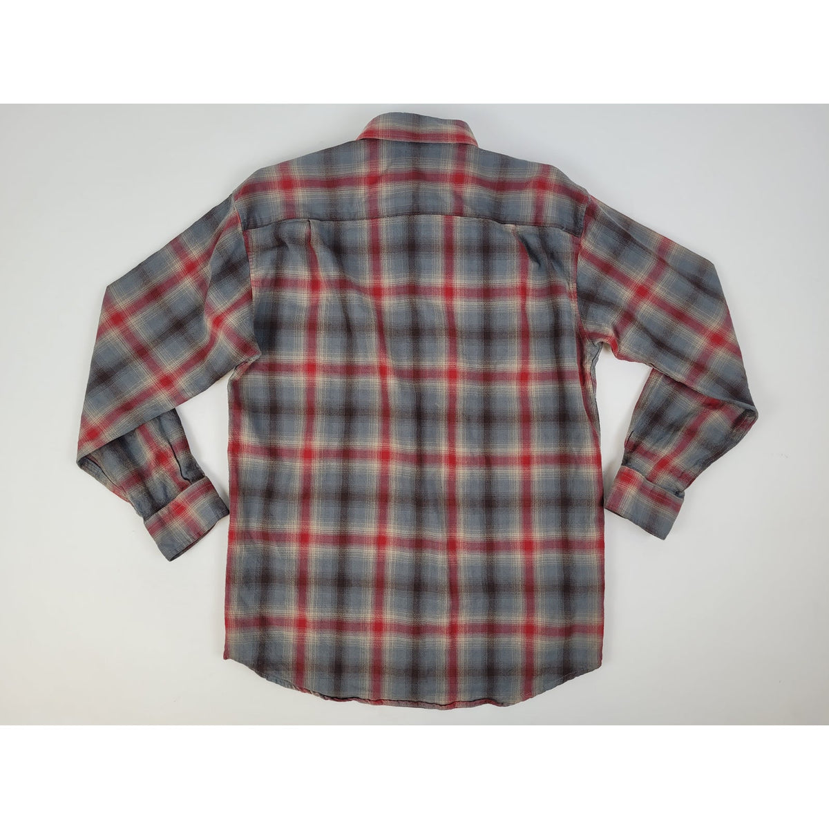 Vintage Sir Pendleton 100% Wool Long-Sleeve Button-Down Red Grey Men's Sz M