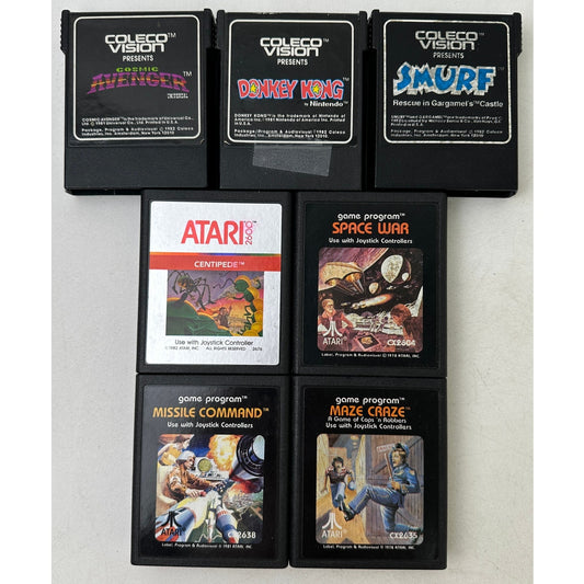 Vintage Atari 2600 & ColecoVision Retro Video Game Cartridge Lot | Untested