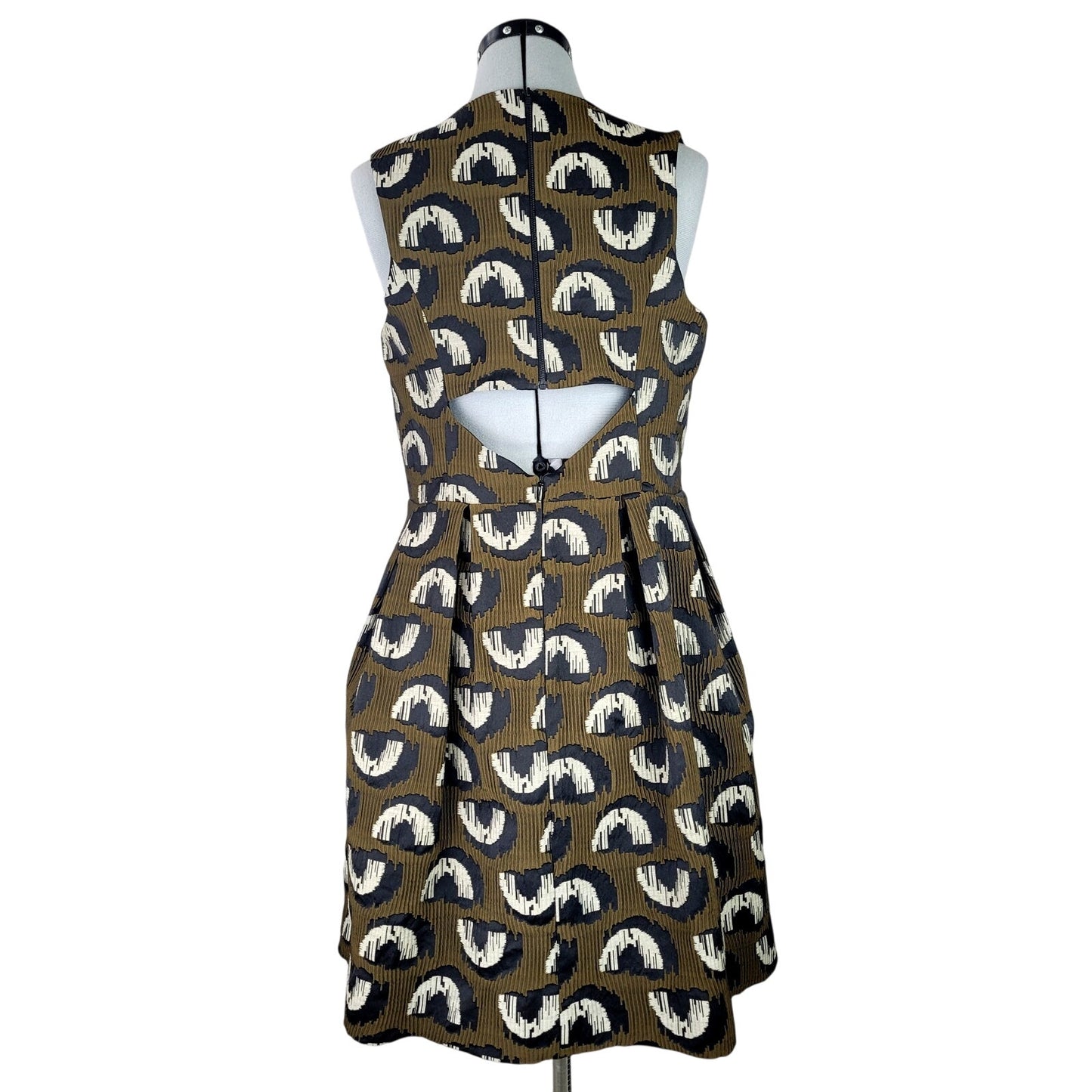 Anthropologie Hunter Dixon Structured Jacquard Dress w Back Cutout Sz 12