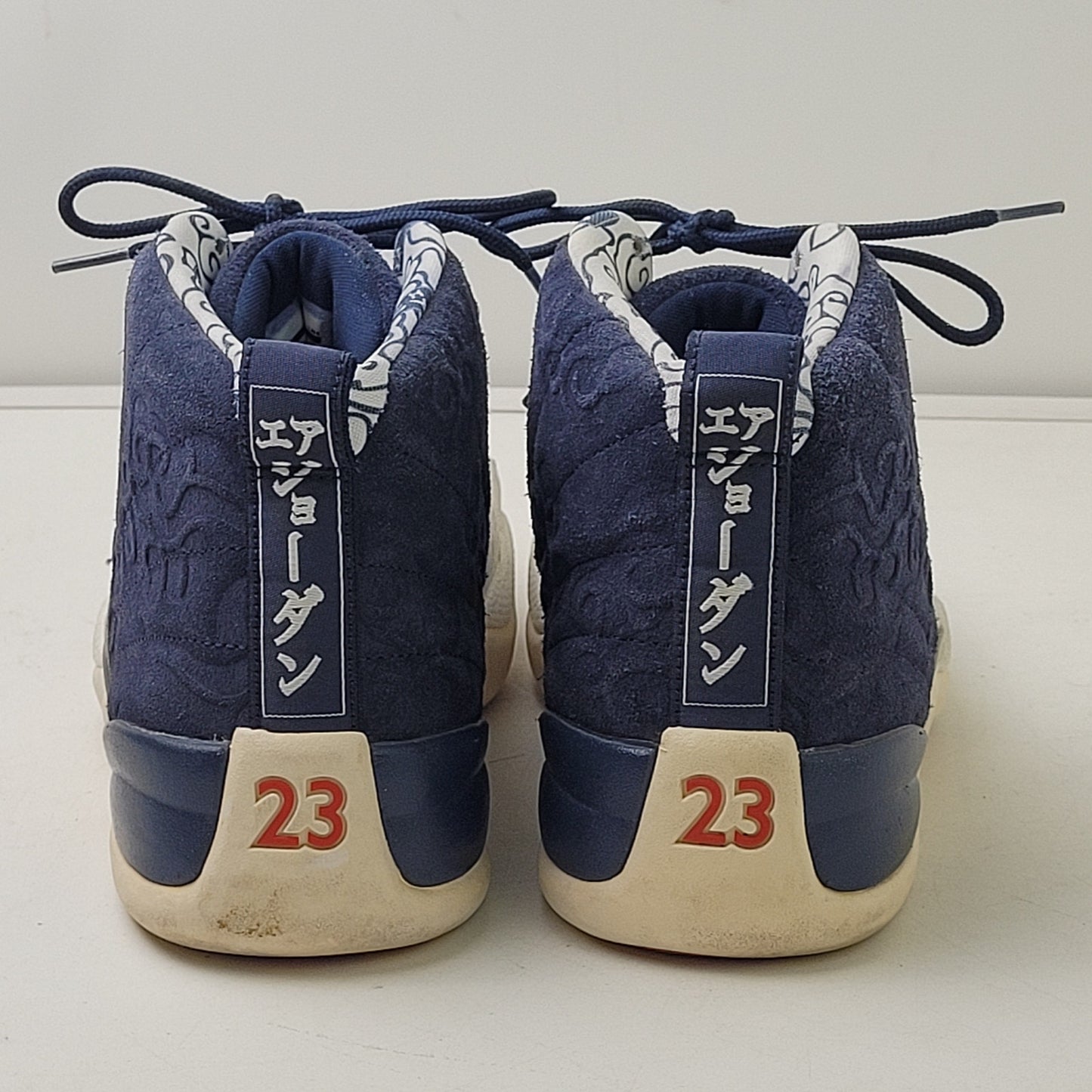Nike Air Joran 12 Retro "International Flight" Sneakers Navy Suede Men's Sz 11