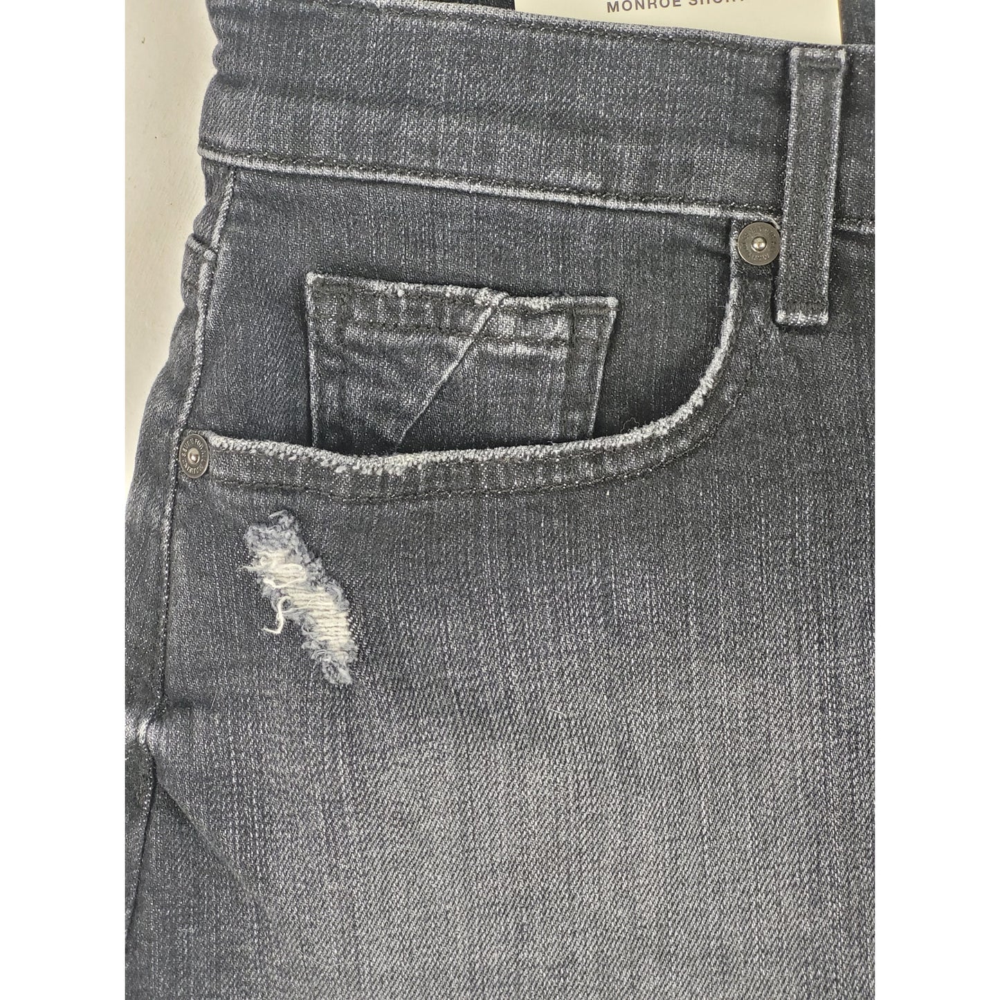 7 For All Mankind Monroe Cut Off Short Eclipse Dark Blue Denim Women's Sz 30 NWT