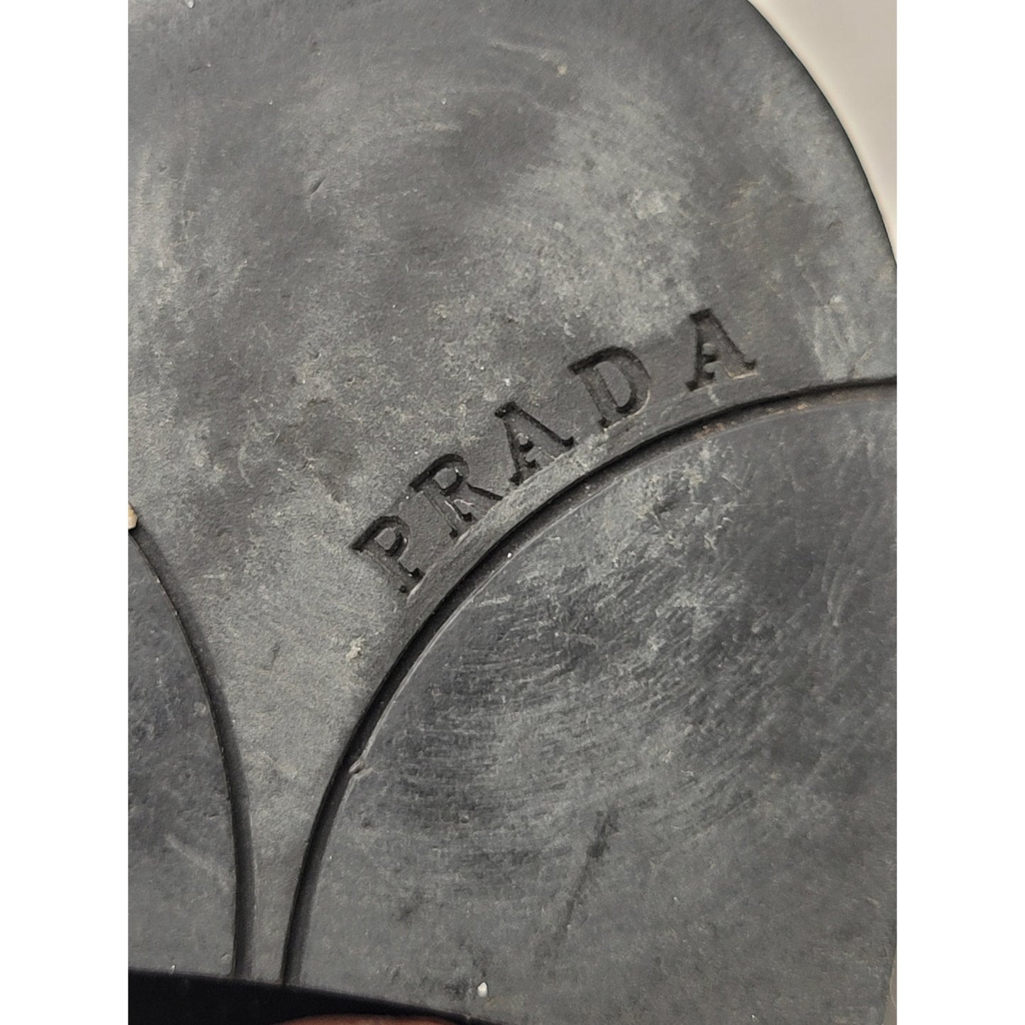 Vintage PRADA Black Leather Loafers Silver Buckle Women's Sz EU 38 1/2 / US 8