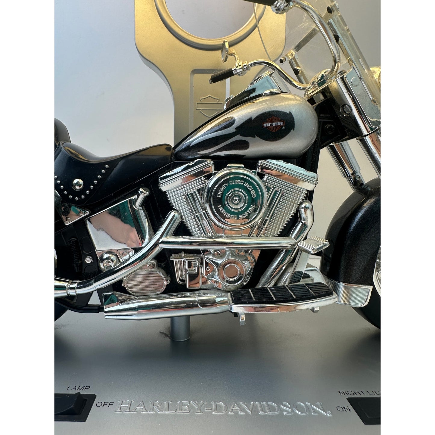 Vintage Harley-Davidson Heritage Softail Table Lamp with Lights and Sound