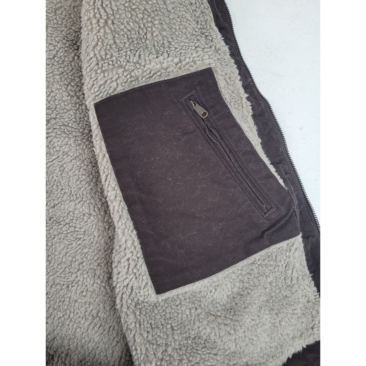 Carhartt Washed Duck Sherpa-Lined Mock-Neck Vest Loose Fit Men's Sz XL