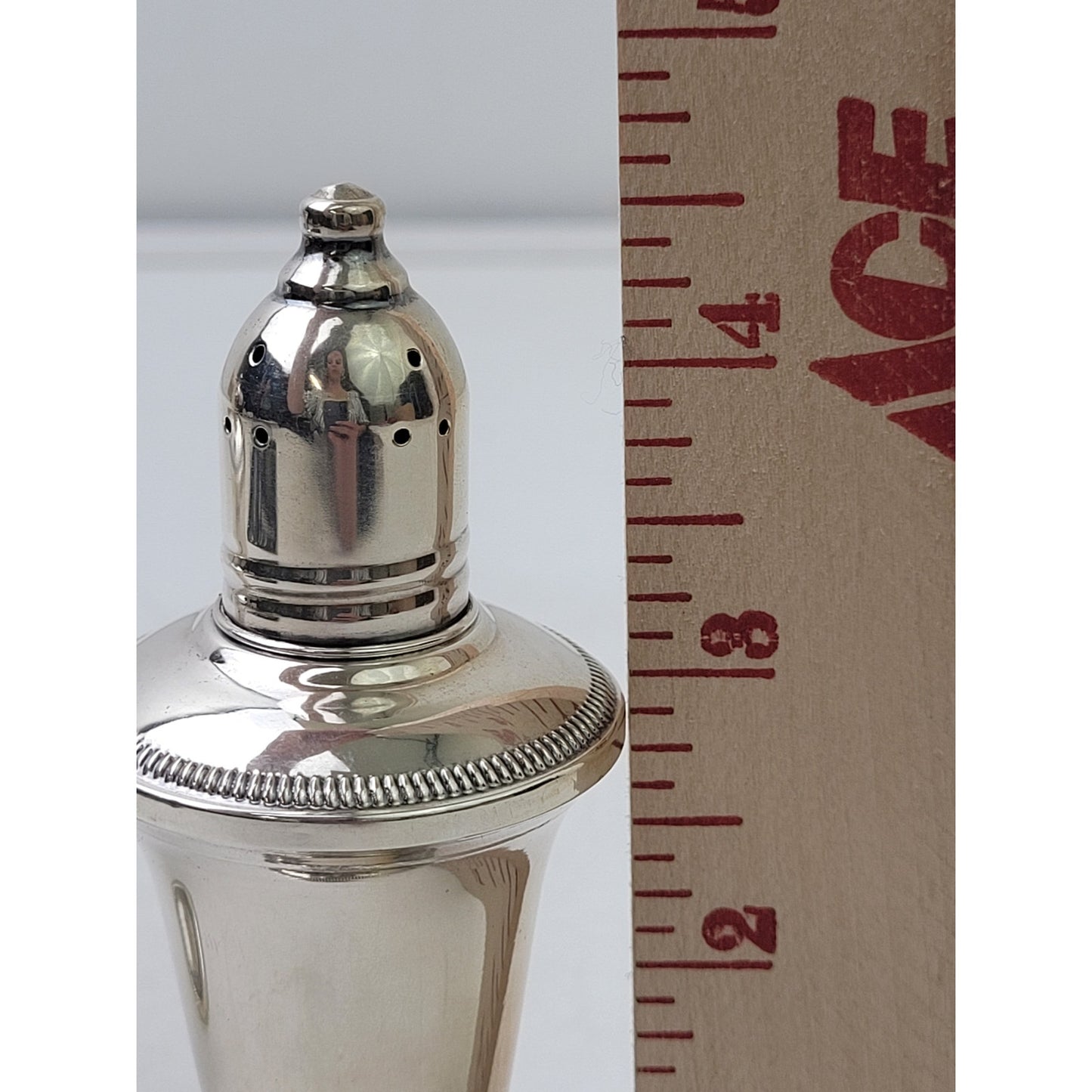 Vintage Sterling Silver Weighted Salt & Pepper Shakers Glass Lined 4 1/2" Tall