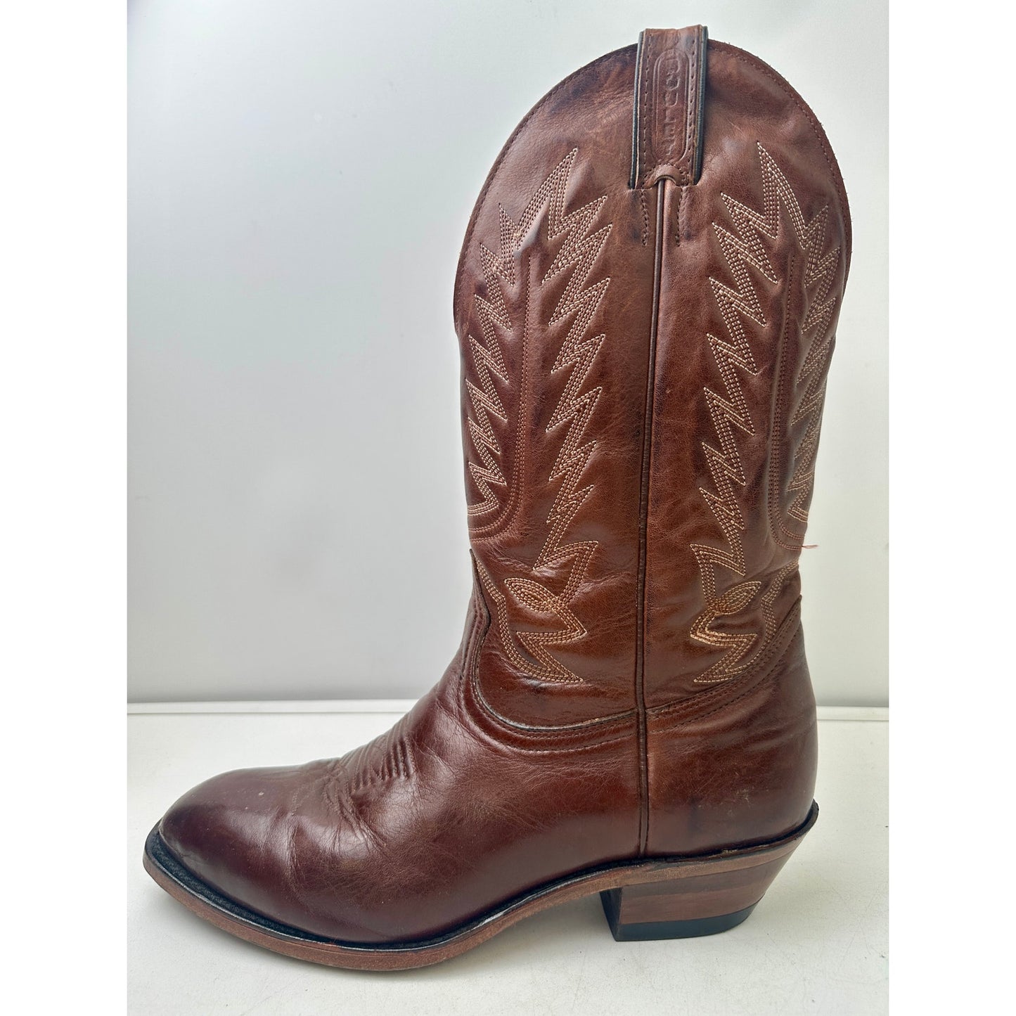Boulet Ranch Hand Brown Leather Cowboy Boots Men's Sz 9.5
