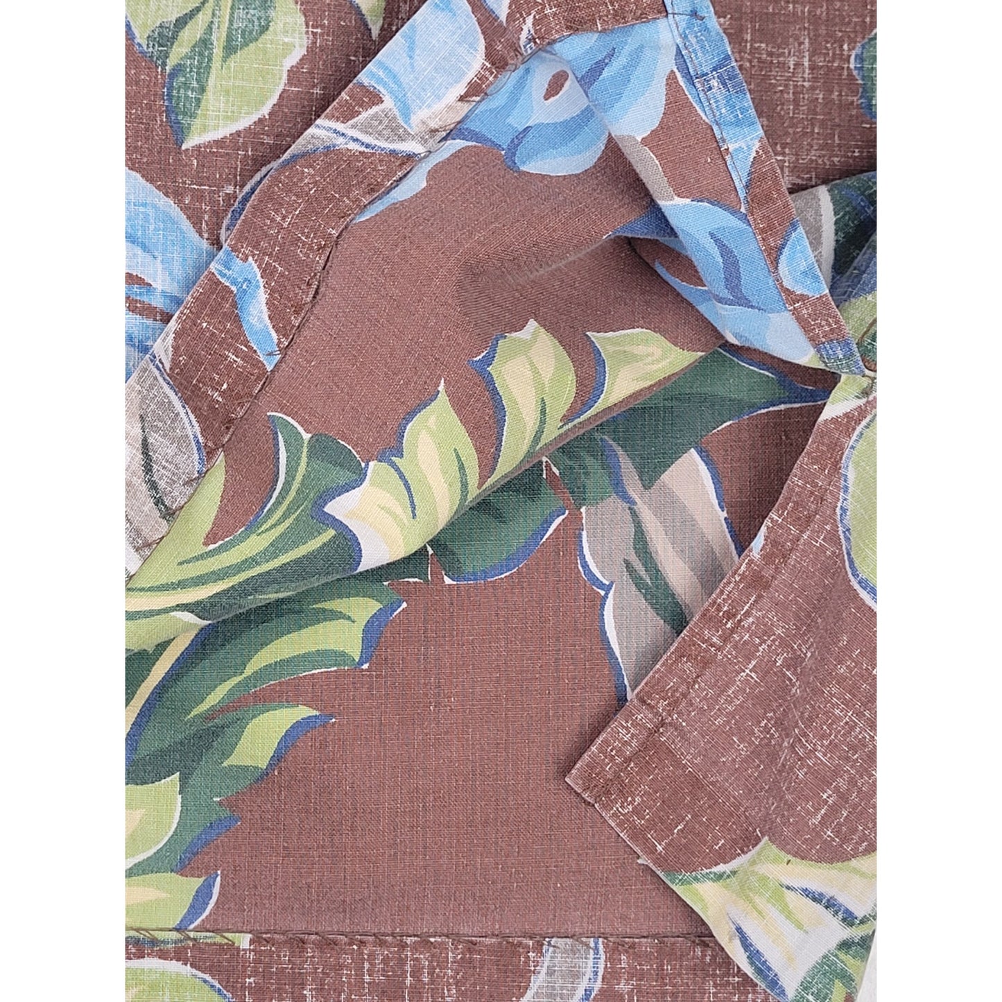 Vintage Reyn Spooner Reverse Print Blue Green Leaf Hawaiian Shirt Men's Sz L