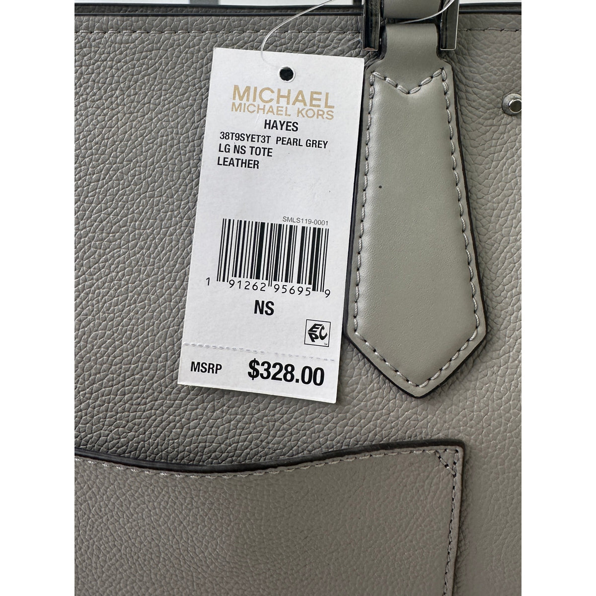 Michael Kors Hayes Large Tote in Pearl Grey NWT