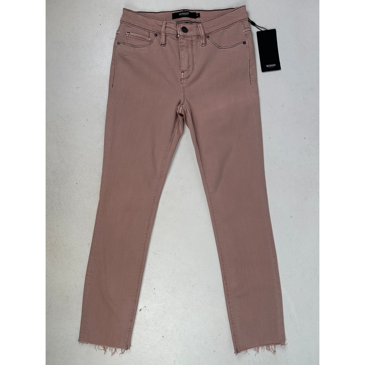 NWT Hudson Jeans Dusty Rose Tally Midrise Skinny Crop Pants Women's Sz 25