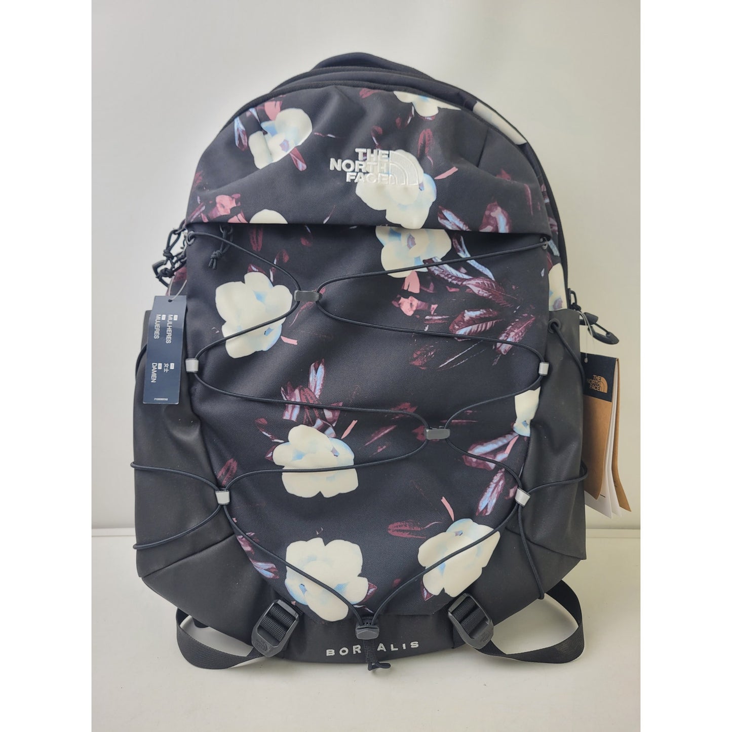The North Face Borealis Backpack TNF Black Winter Flowers Print NWT