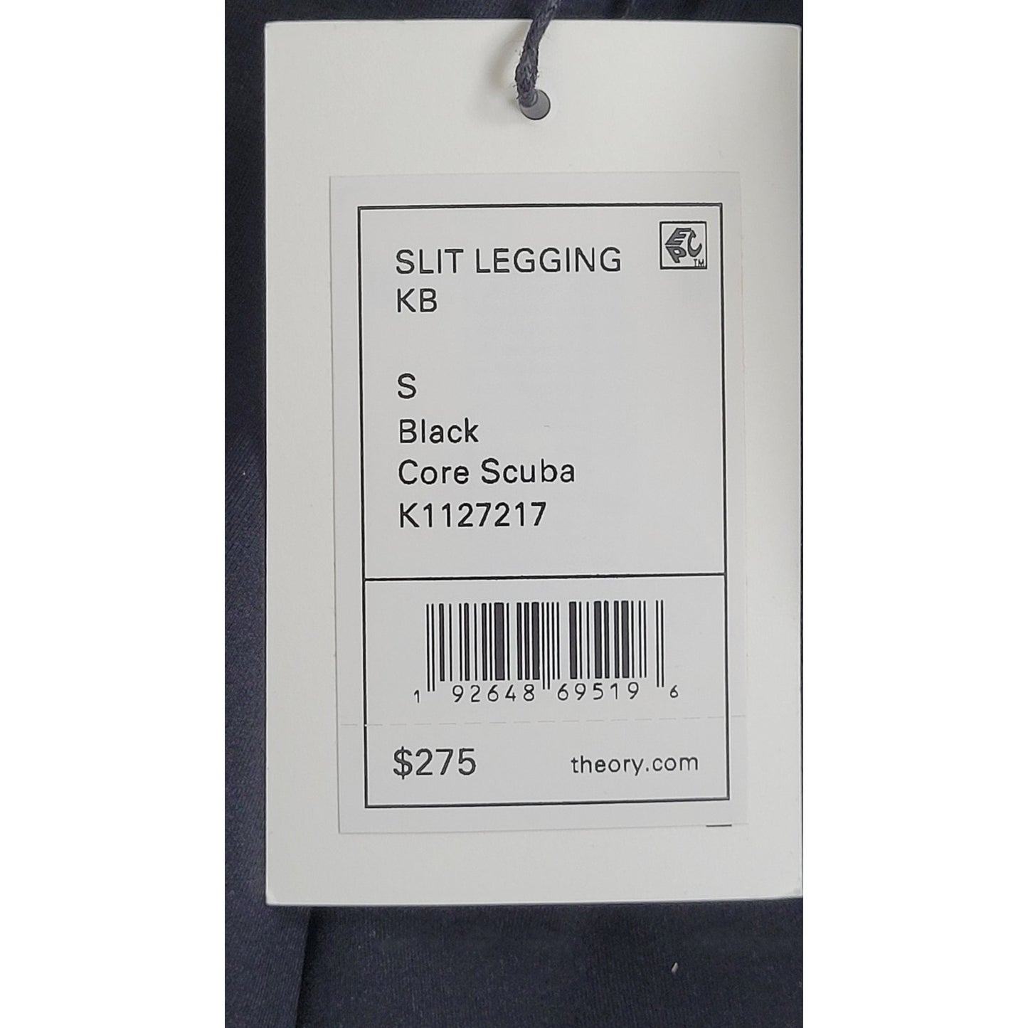 Theory Black Slit Legging Core Scuba Fabric Women's Sz S NWT MSRP: $275