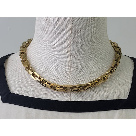 Eddie Borgo Supra Link Collar Necklace 12K Gold-Plated Rectangular Links | 17"