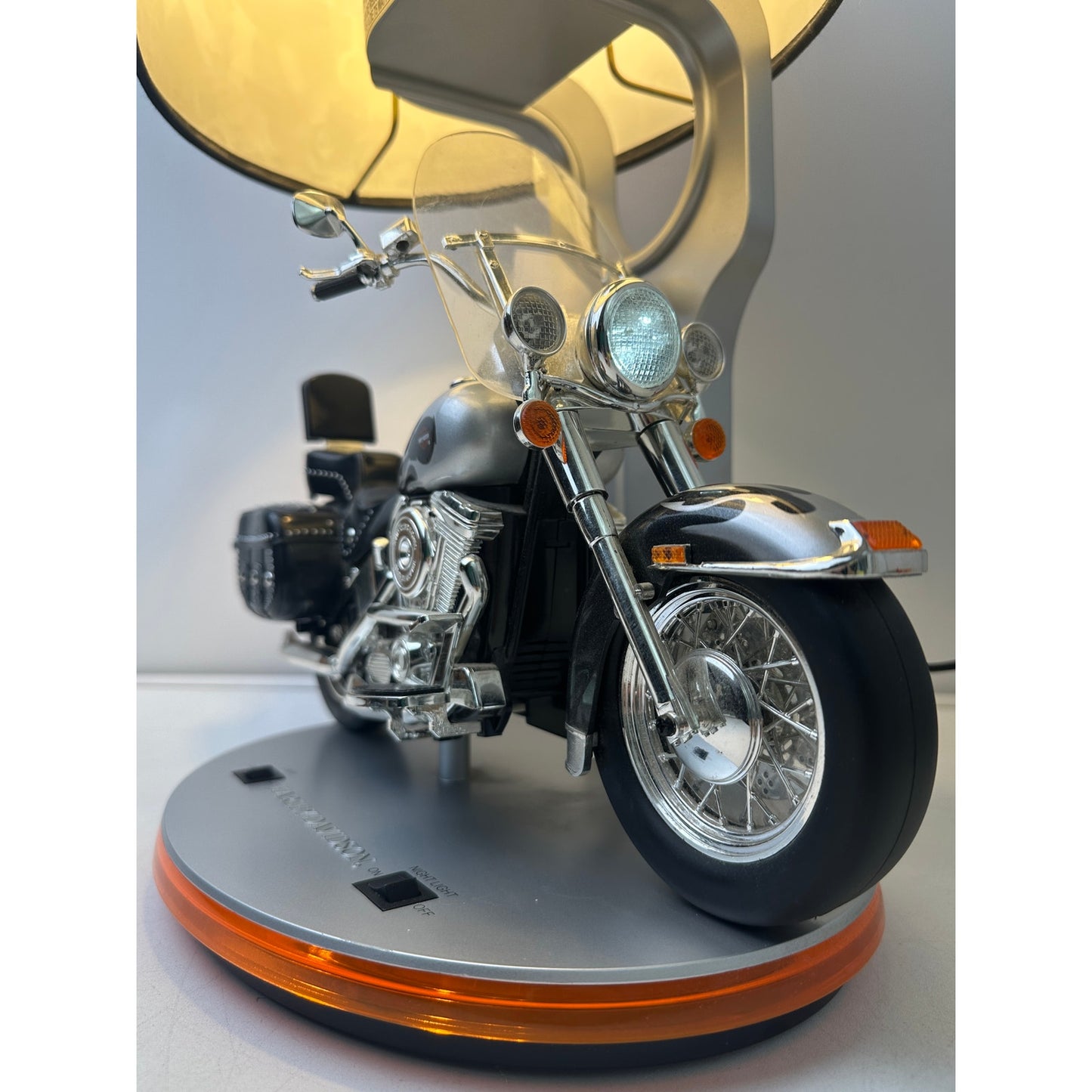 Vintage Harley-Davidson Heritage Softail Table Lamp with Lights and Sound