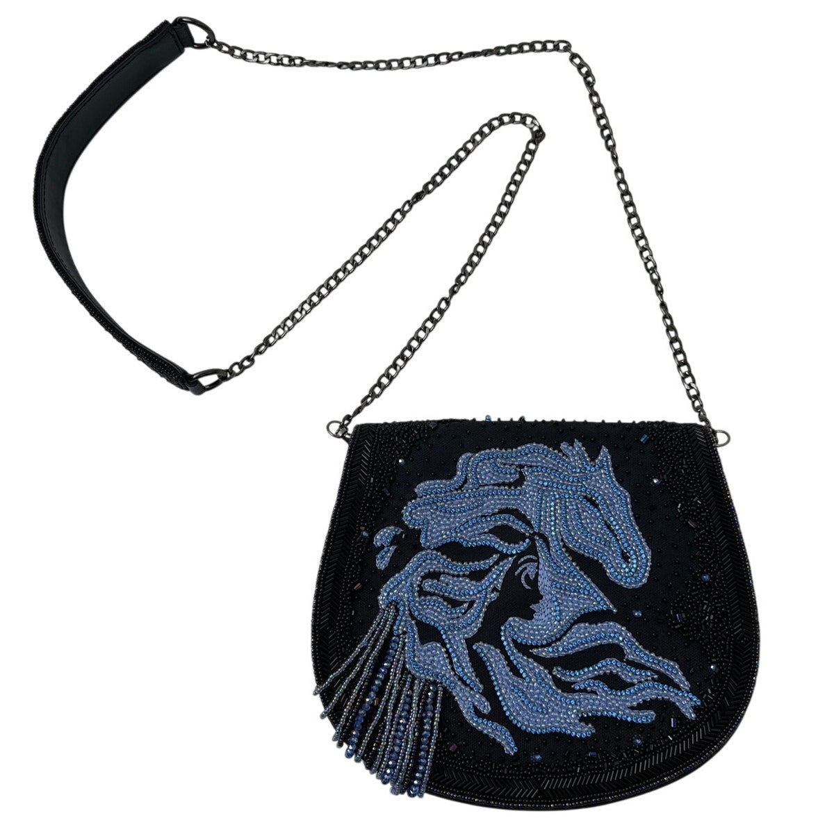 Mary Frances Disney Frozen 2 Fearless Elsa & Nokk Beaded Crossbody Saddle Bag
