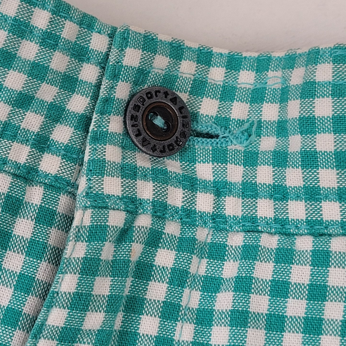 VTG 90s LizSport High Rise Green Plaid Pleated Shorts Women's Sz 28" Waist