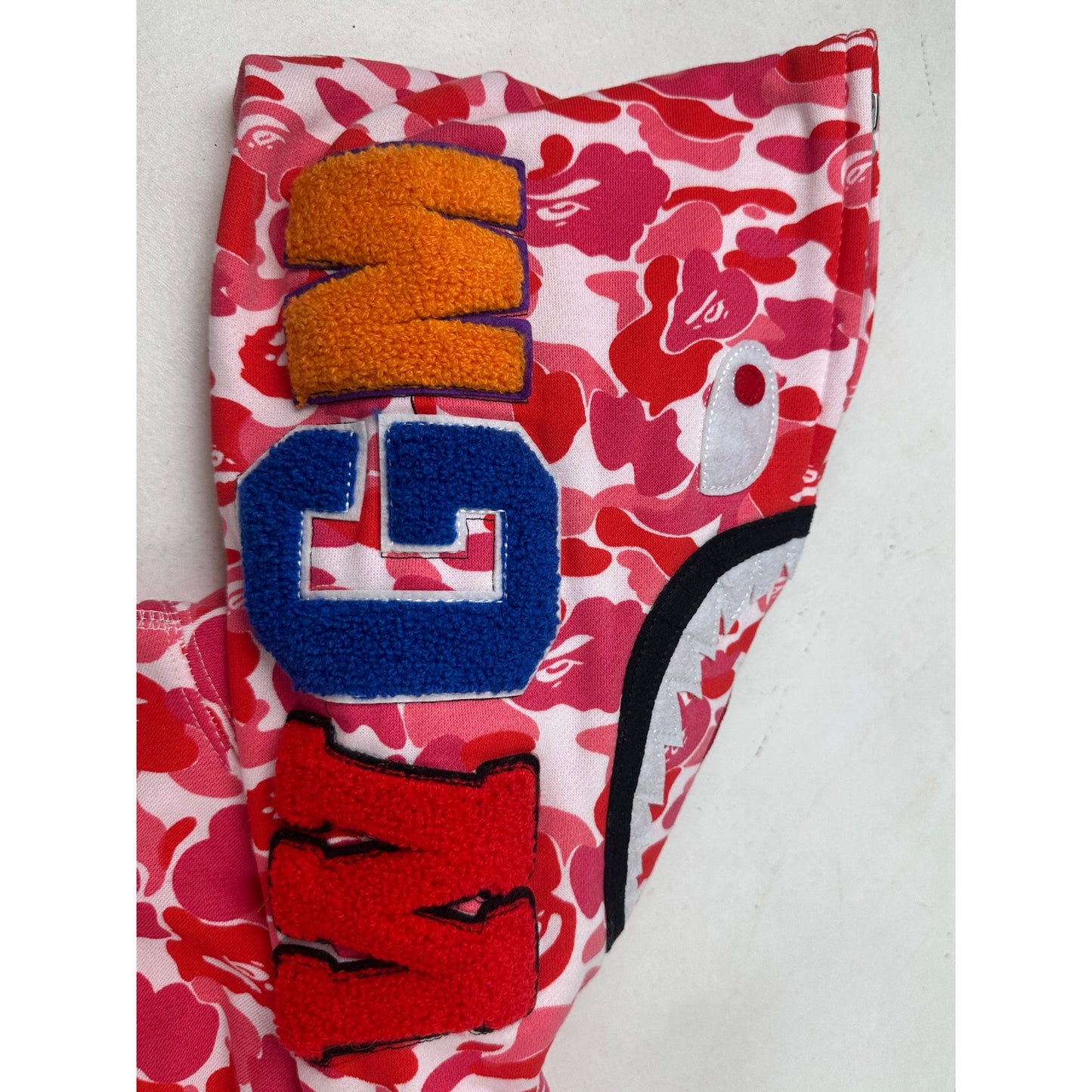 A Bathing Ape (BAPE) ABC Pink Camo Shark Full Zip Hoodie Men's Sz Medium