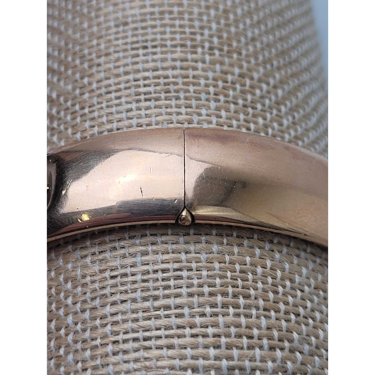 Antique 10K Gold-Filled Amethyst Hinged Bangle Stamped W & SB 1912