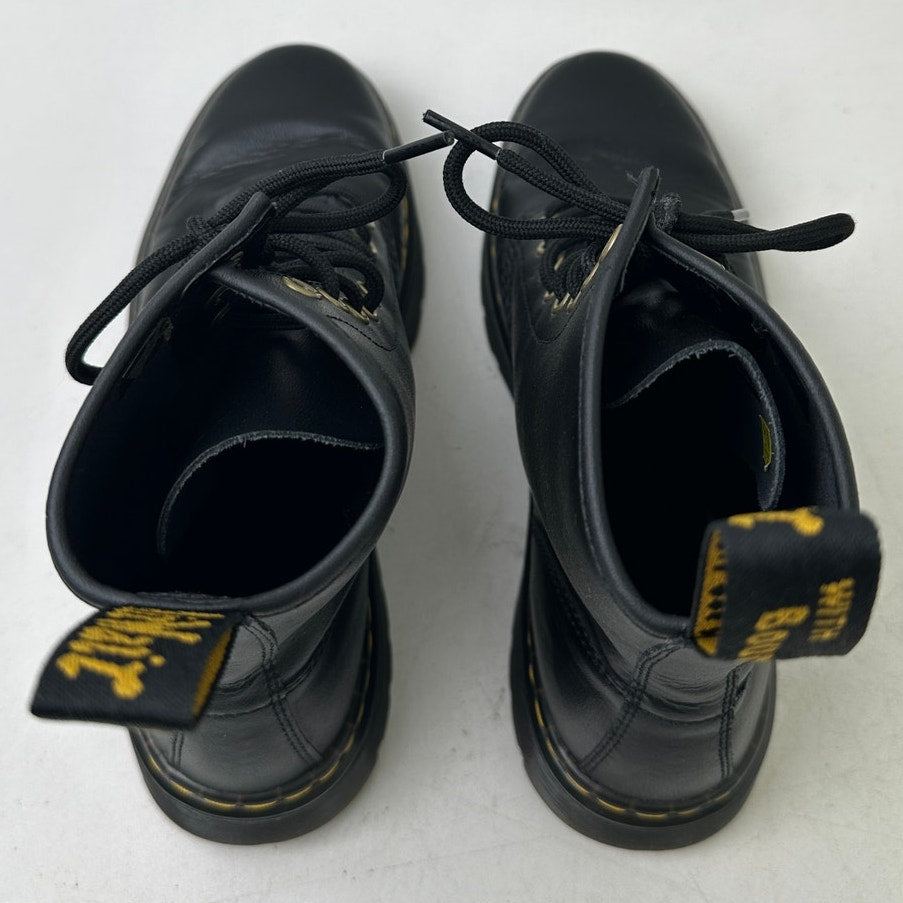 Dr. Martens Zavala Black Leather Combat Boots Women's Sz 8