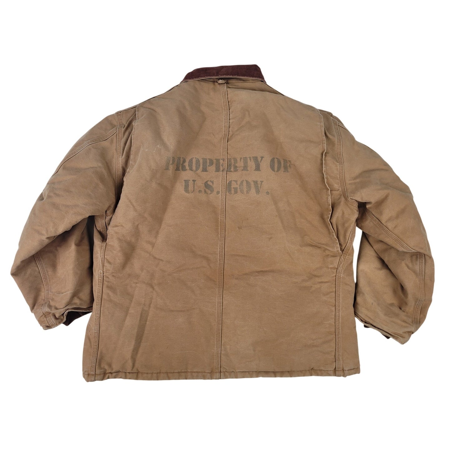 Carhartt C02 BRN Firm Duck Canvas Chore Coat Quilt Lined Men's Sz 48 (XL)
