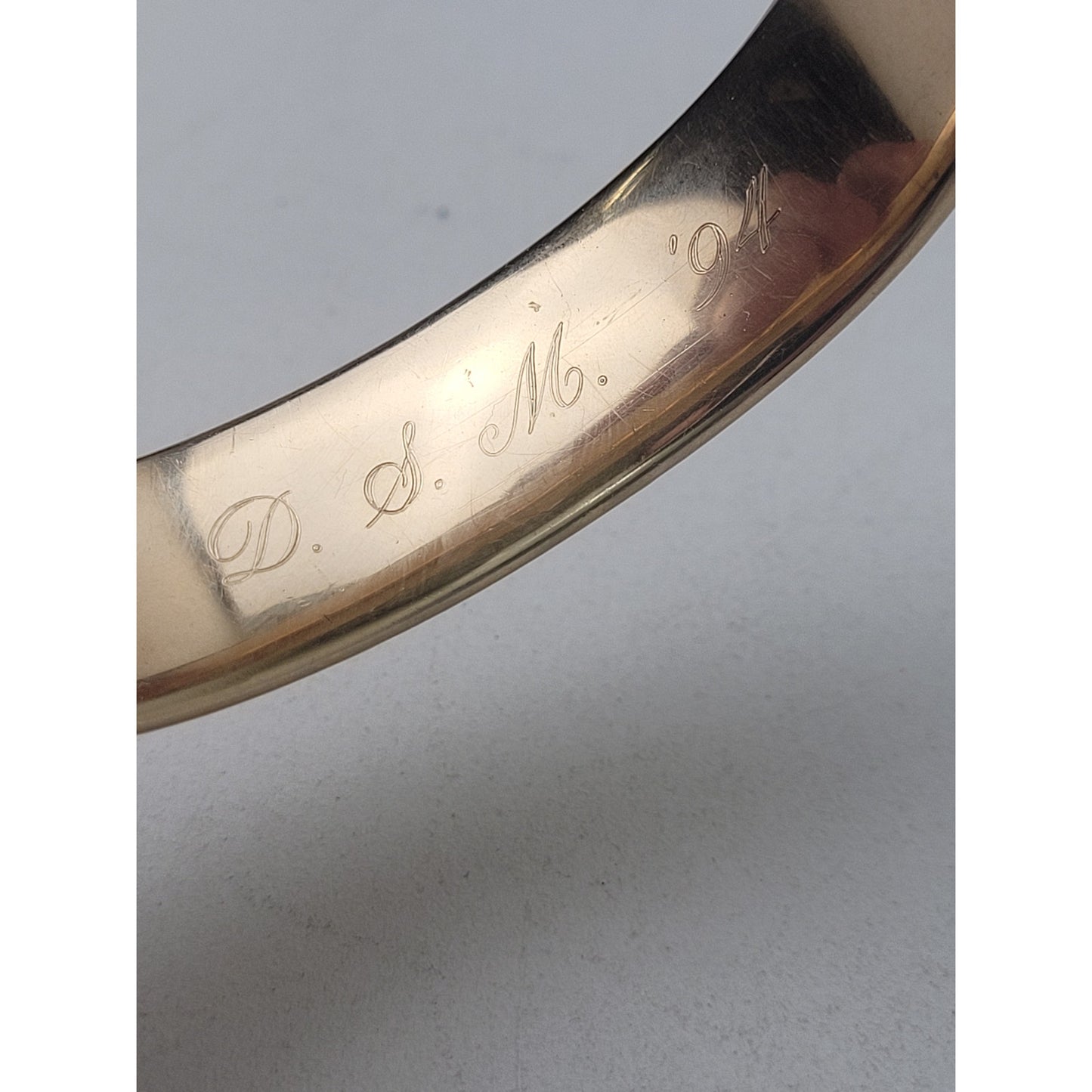 Victorian 14K Yellow GF S.B. Co. Hinged Bangle Bracelet w Floral Etching