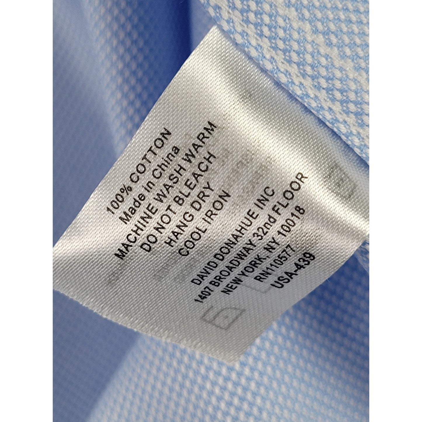 NWT David Donahue Trim Fit Blue Dress Shirt Sz 18 34/35