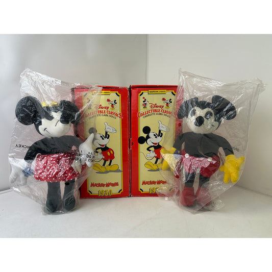 VTG Disney Collectible Classics Mickey & Minnie Mouse Plush Dolls