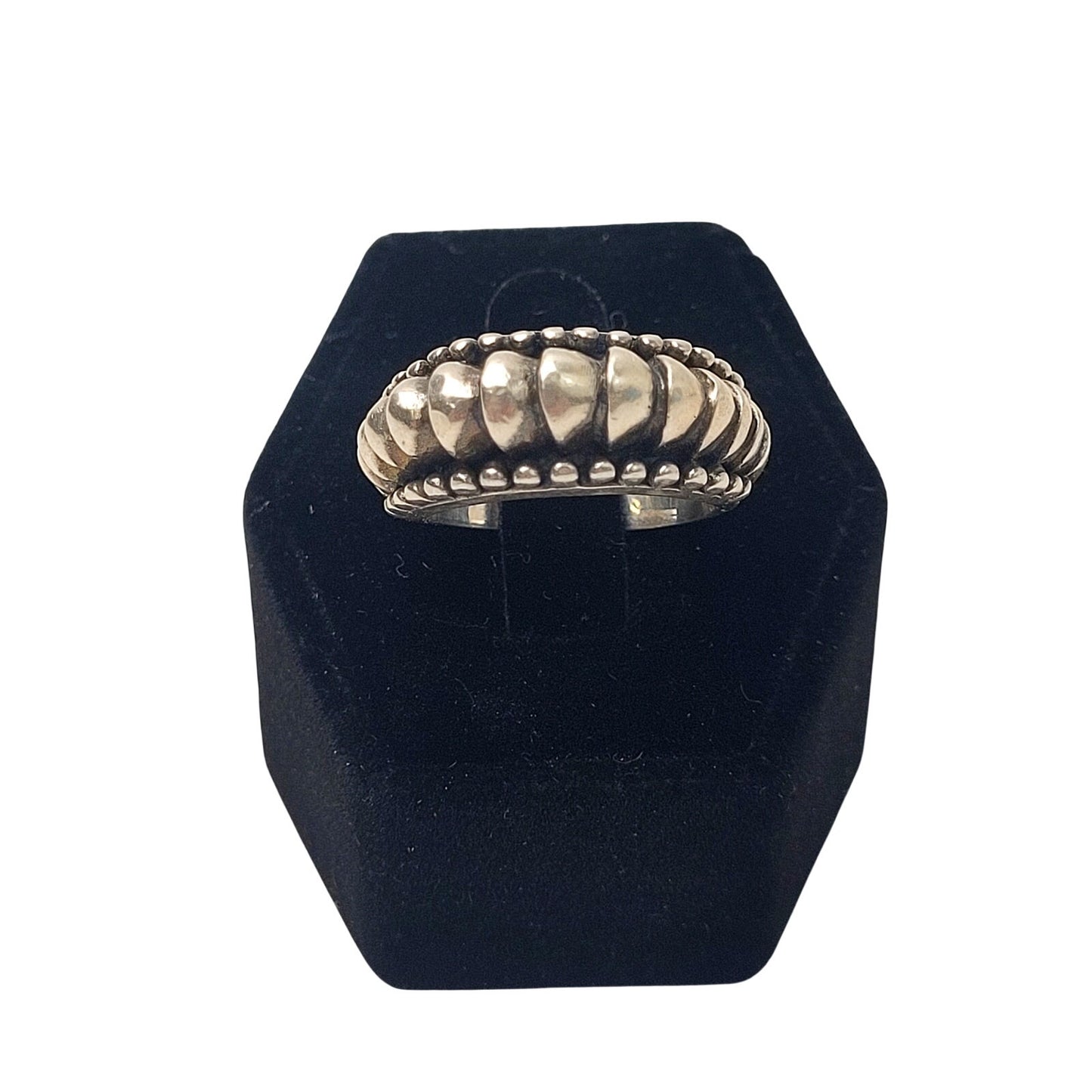 Sundance Heavy Serling Silver Ring Bold Modernist Dome Bead Design Sz 5 3/4