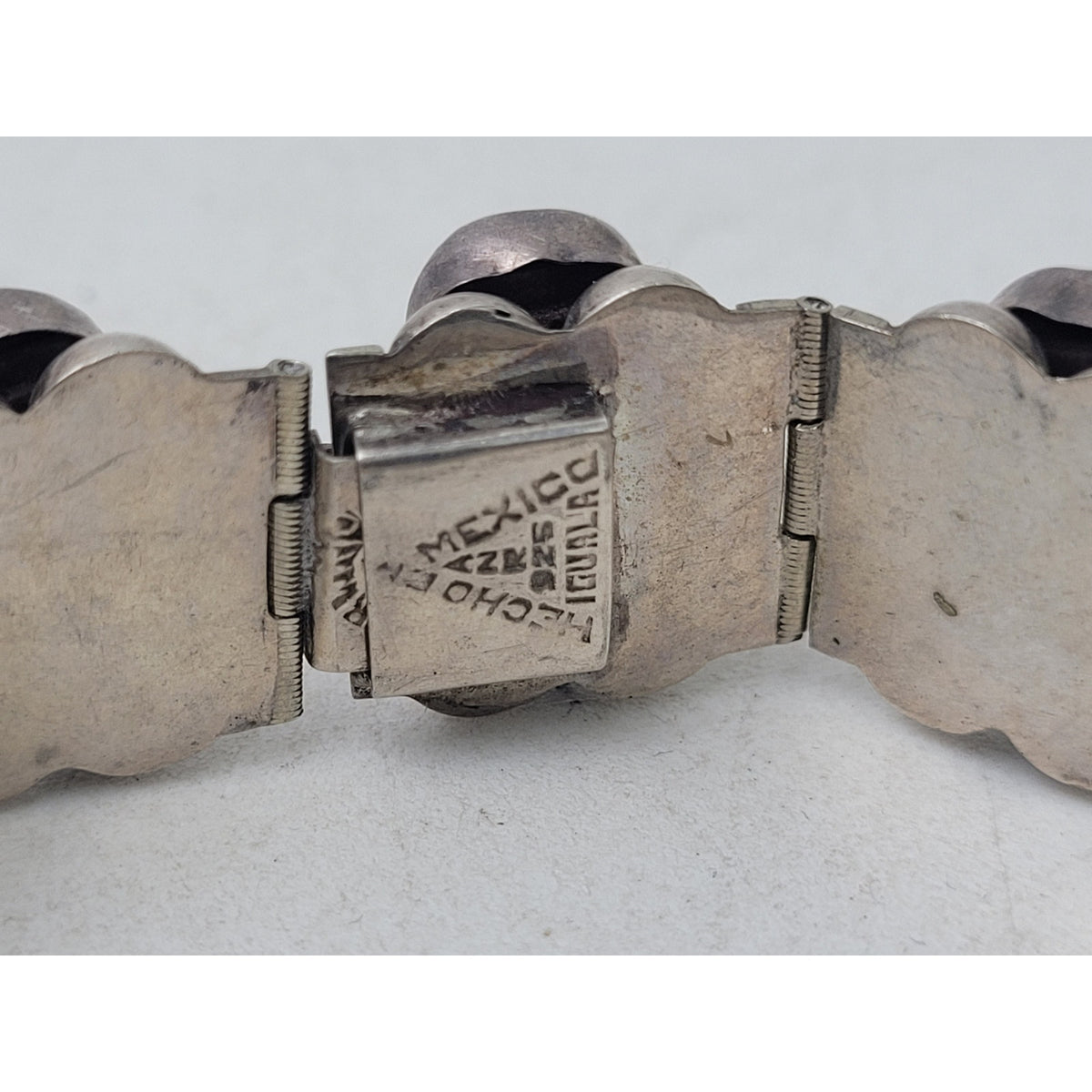 Vintage Sterling Silver & Teardrop Shaped Abalone Bracelet Made in Mexico