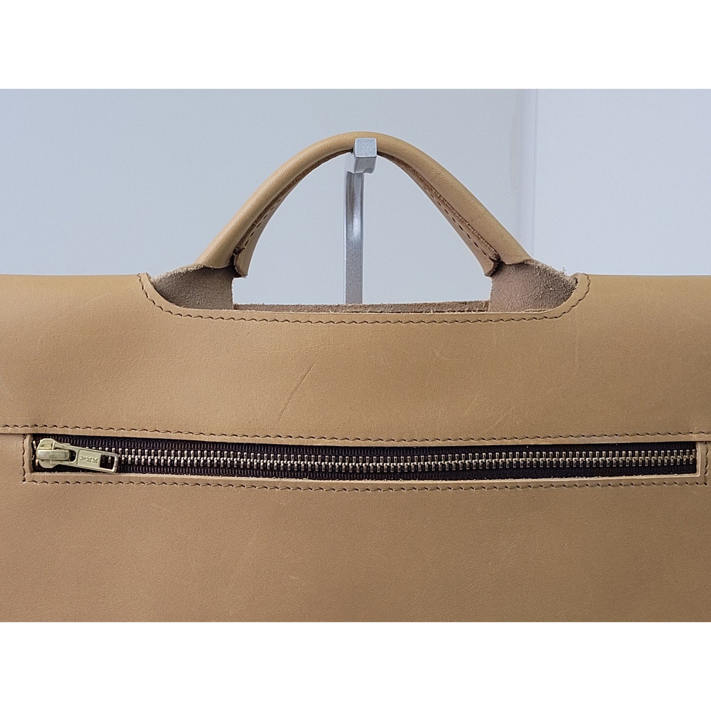 Vintage Rustico Leather Briefcase Messenger Bag Light Brown Made in USA