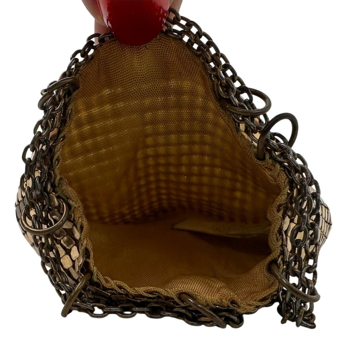 Vintage Whiting & Davis Gold Metal Mesh Pouch and Bi-Fold Wallet Set