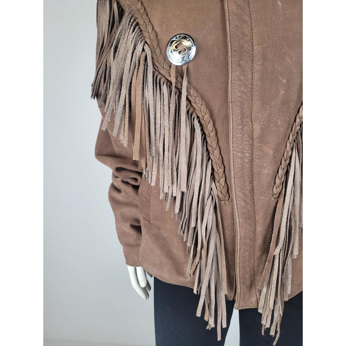 Vintage Wilsons Leather "Open Road" Cropped Fringe Leather Jacket Women's Sz XL