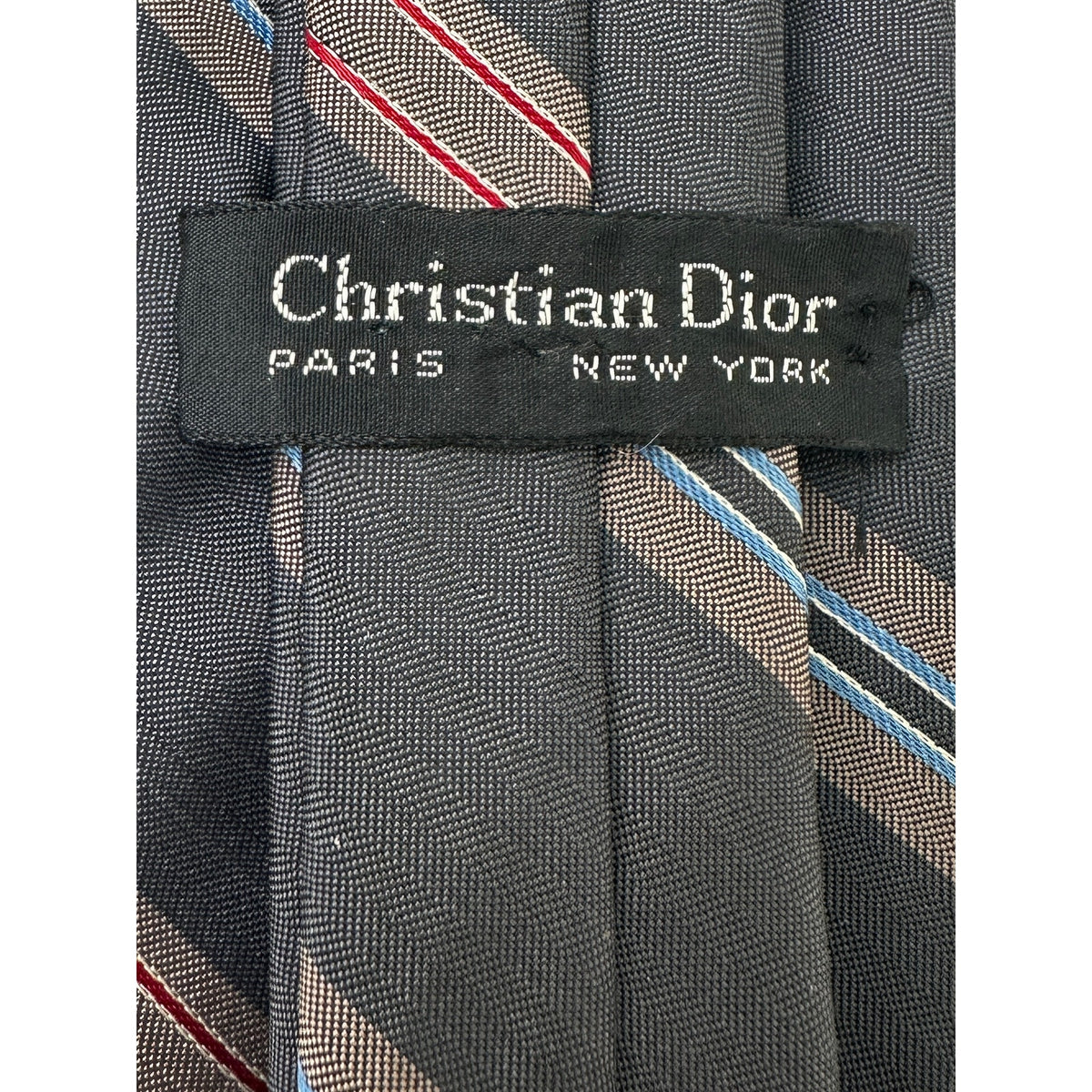 Vintage Christian Dior Embroidered Logo Striped Men's Necktie