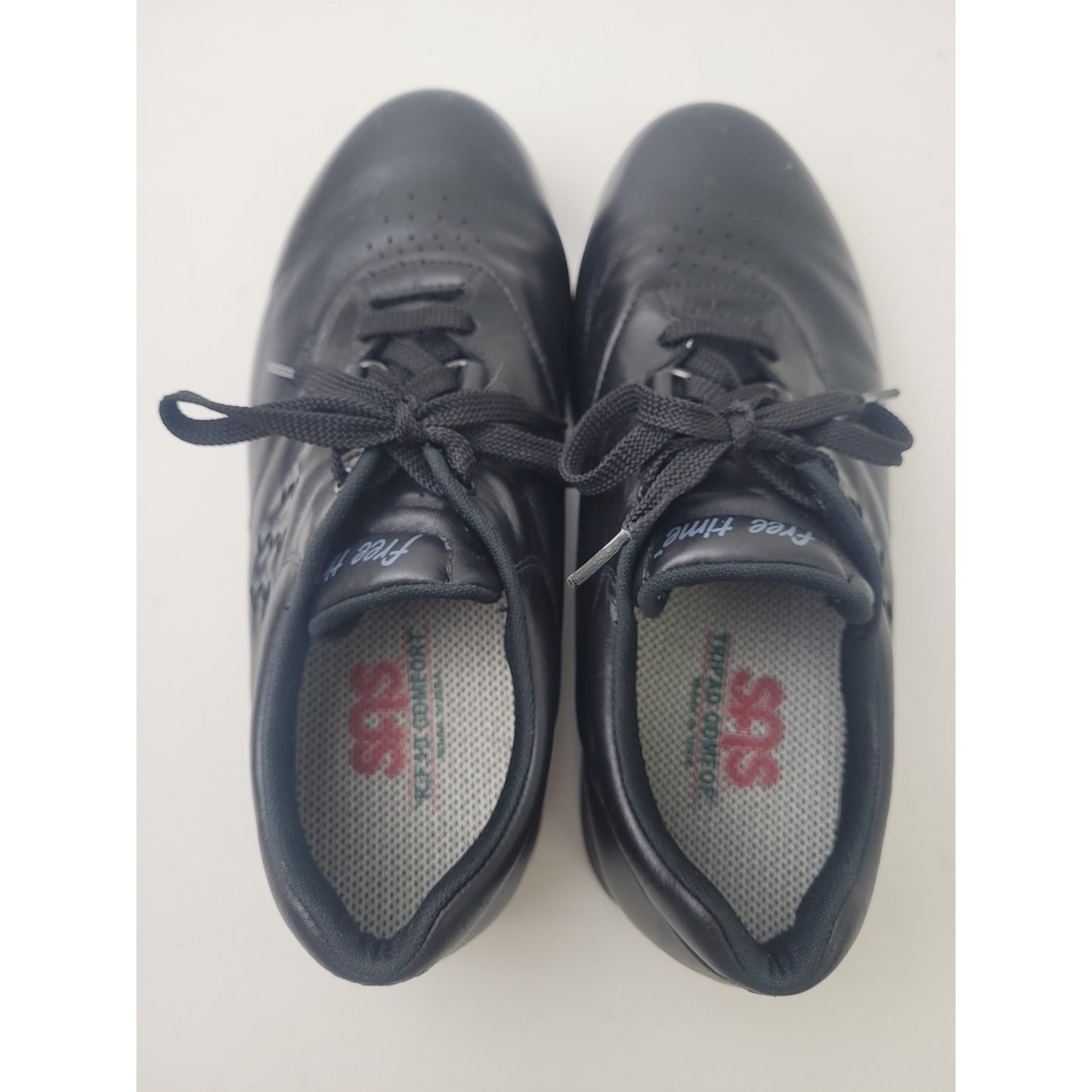 SAS Free Time Black Leather Walking Shoes Women's Sz 8 1/2 WWW