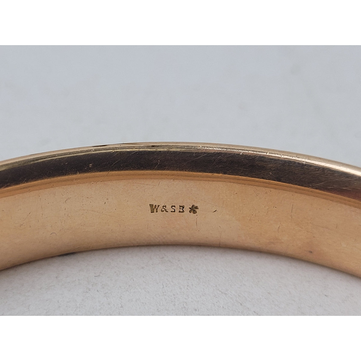 Antique 10K Gold-Filled Amethyst Hinged Bangle Stamped W & SB 1912