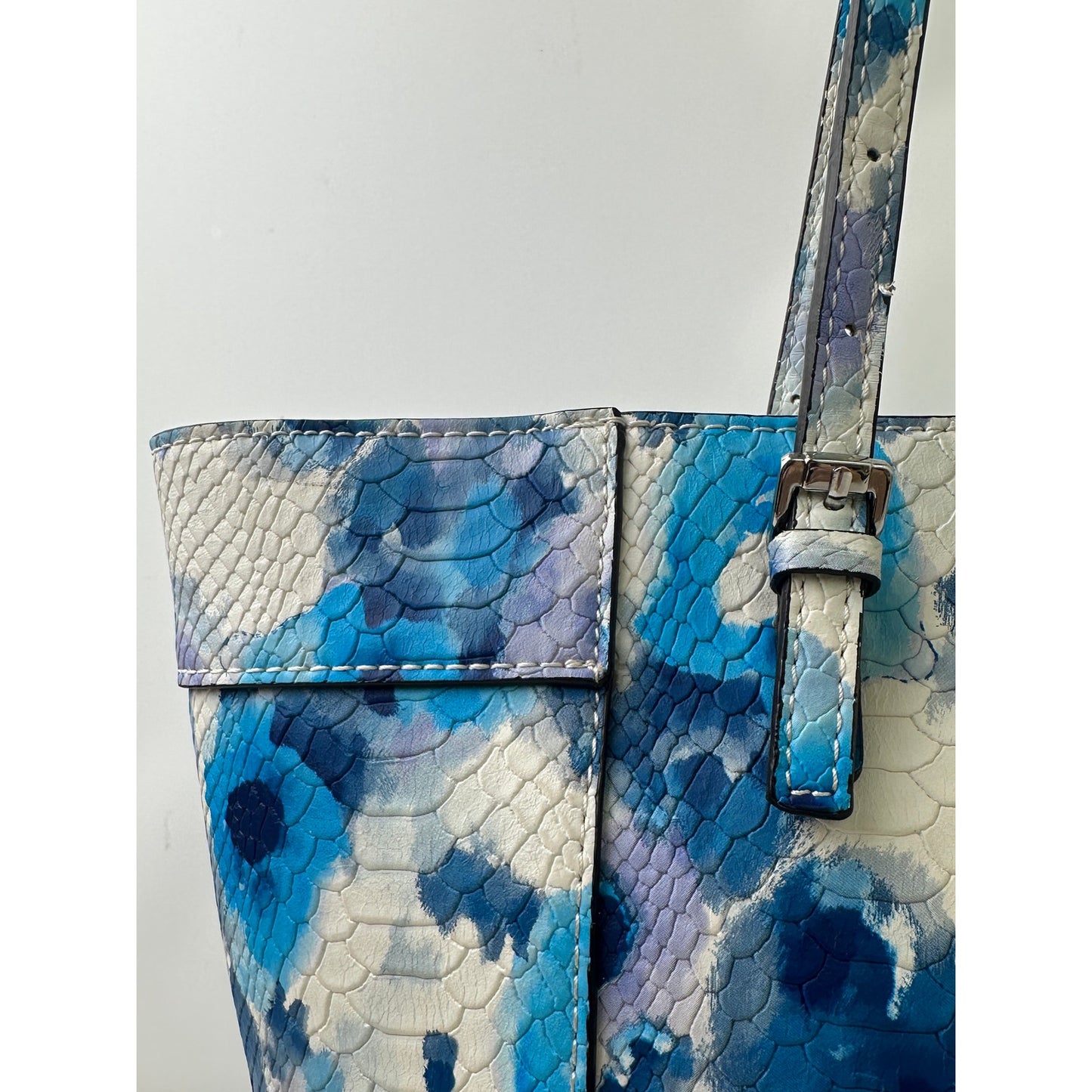 Guess Delaney Floral Snake-Embossed Classic Tote Bag