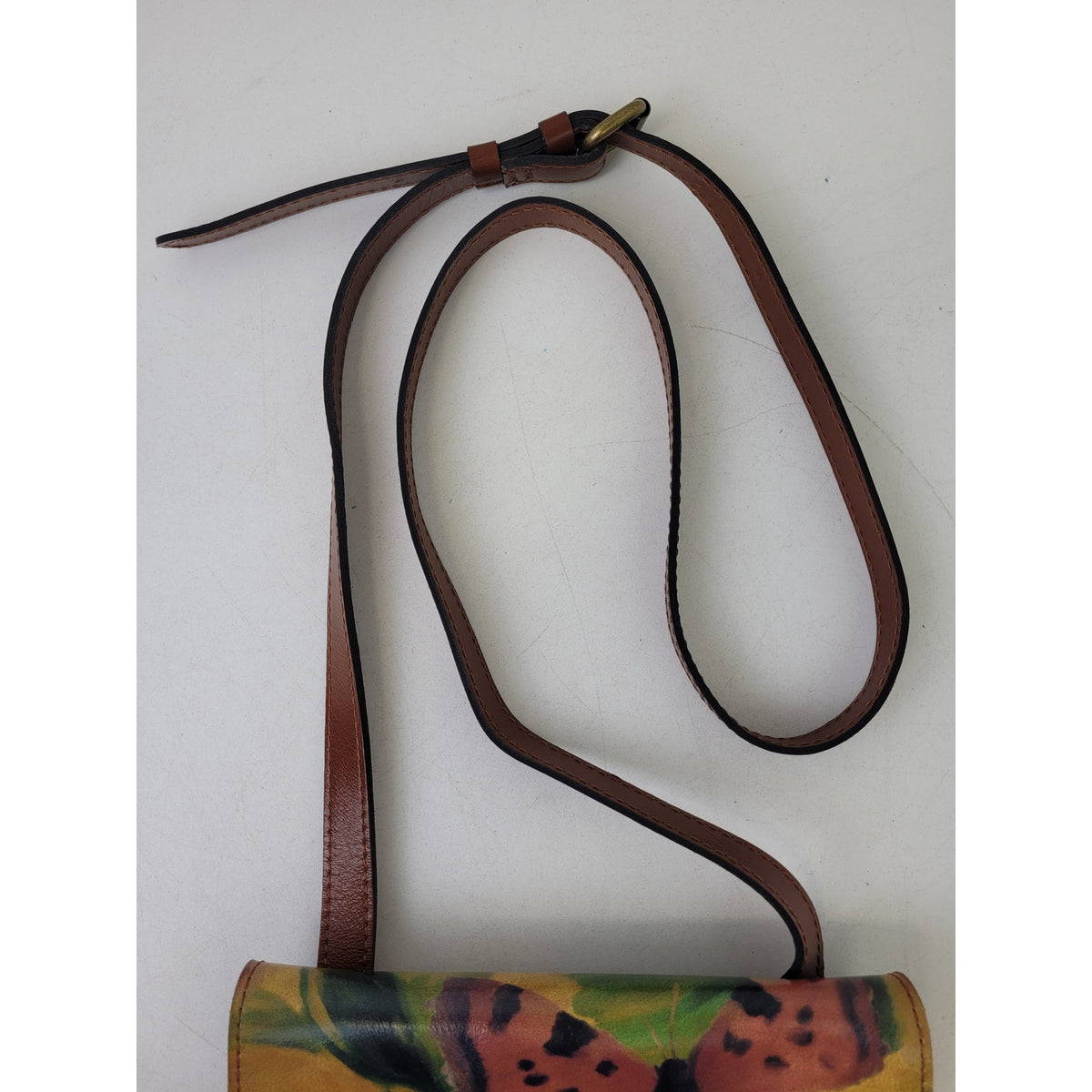 Patricia Nash Granada Leather Crossbody Bag Watercolor Butterfly EUC