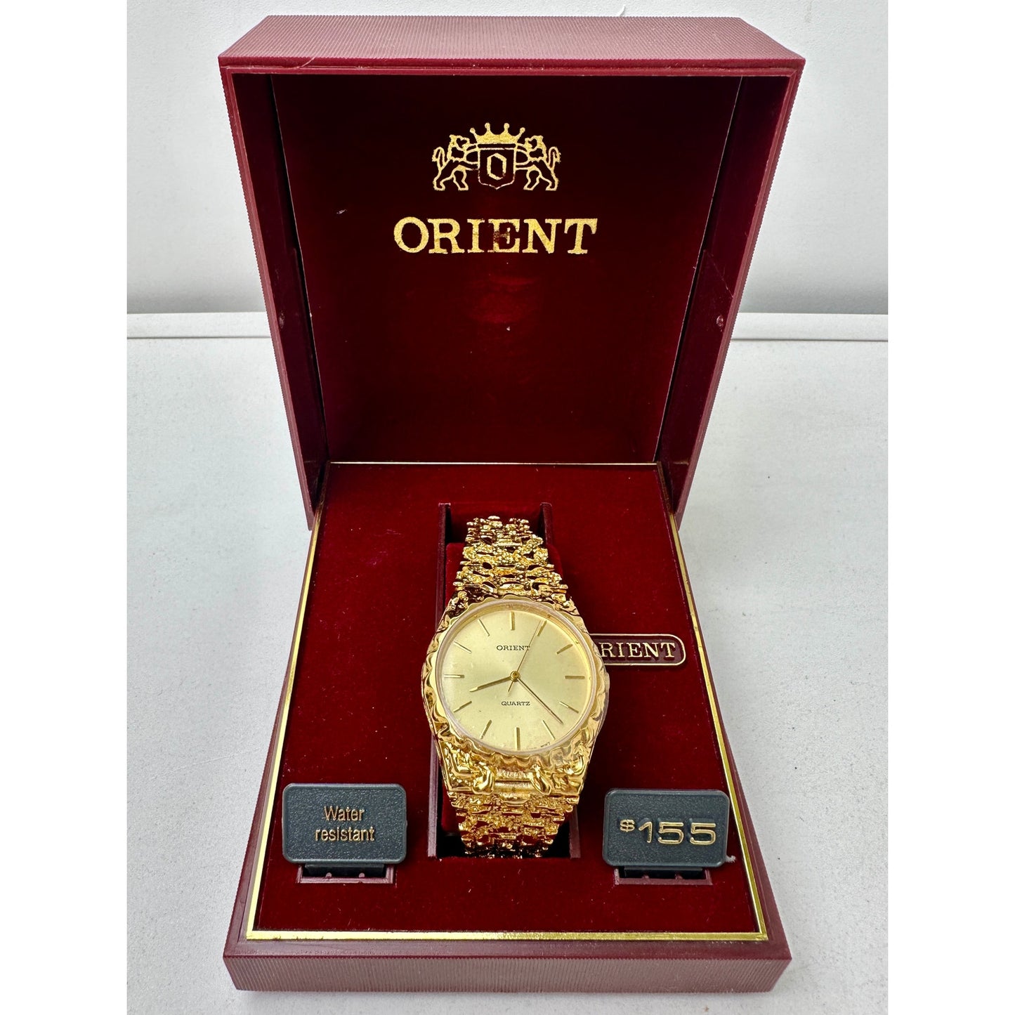 Vintage Orient Gold-Tone Quartz Watch Japan Movement NIB