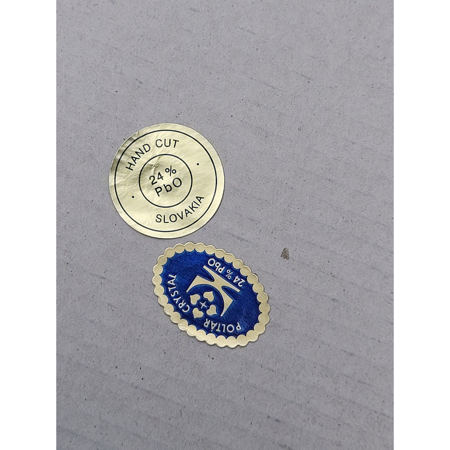 Vintage Poltar Slovakian Lead Crystal Vase Hand Cut Hand Painted 9 1/4"