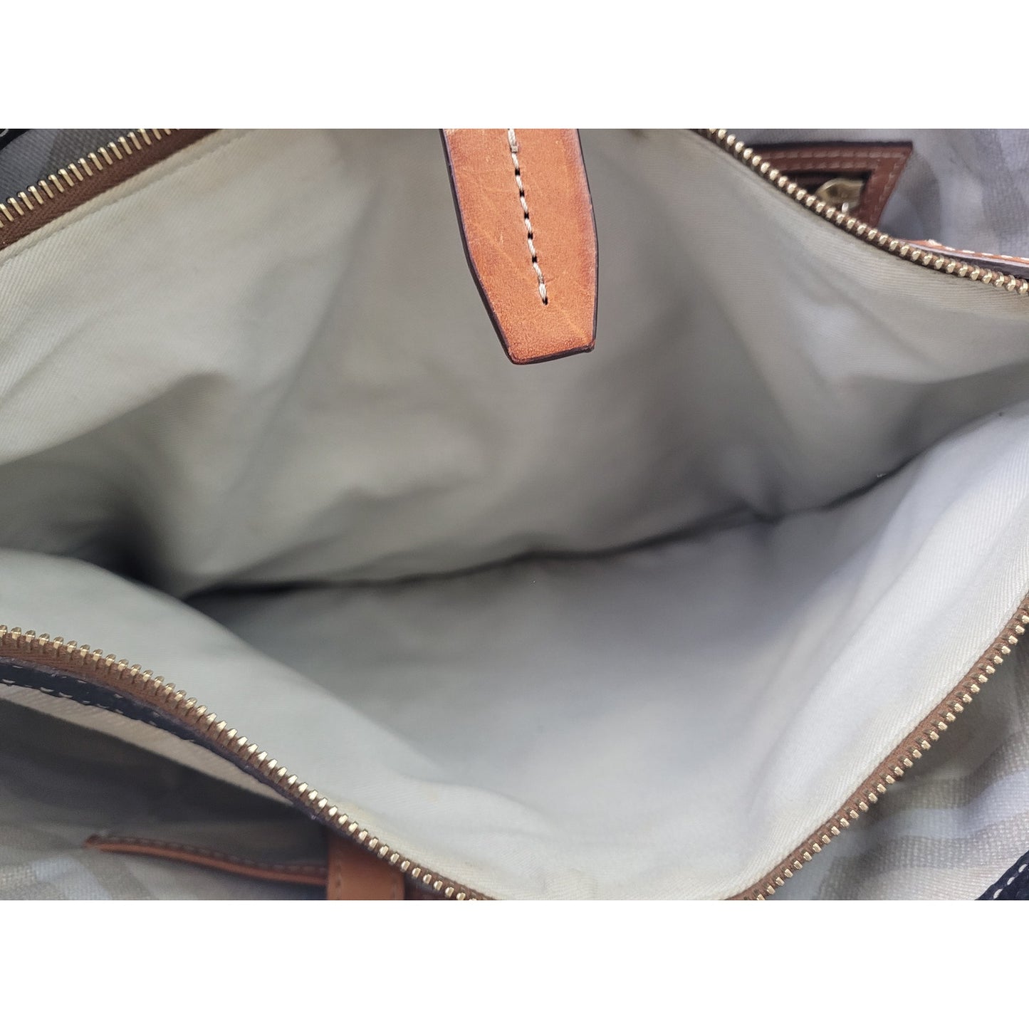 Dooney & Bourke Claremont Python Embossed Leather Tote Bag Navy & Brown