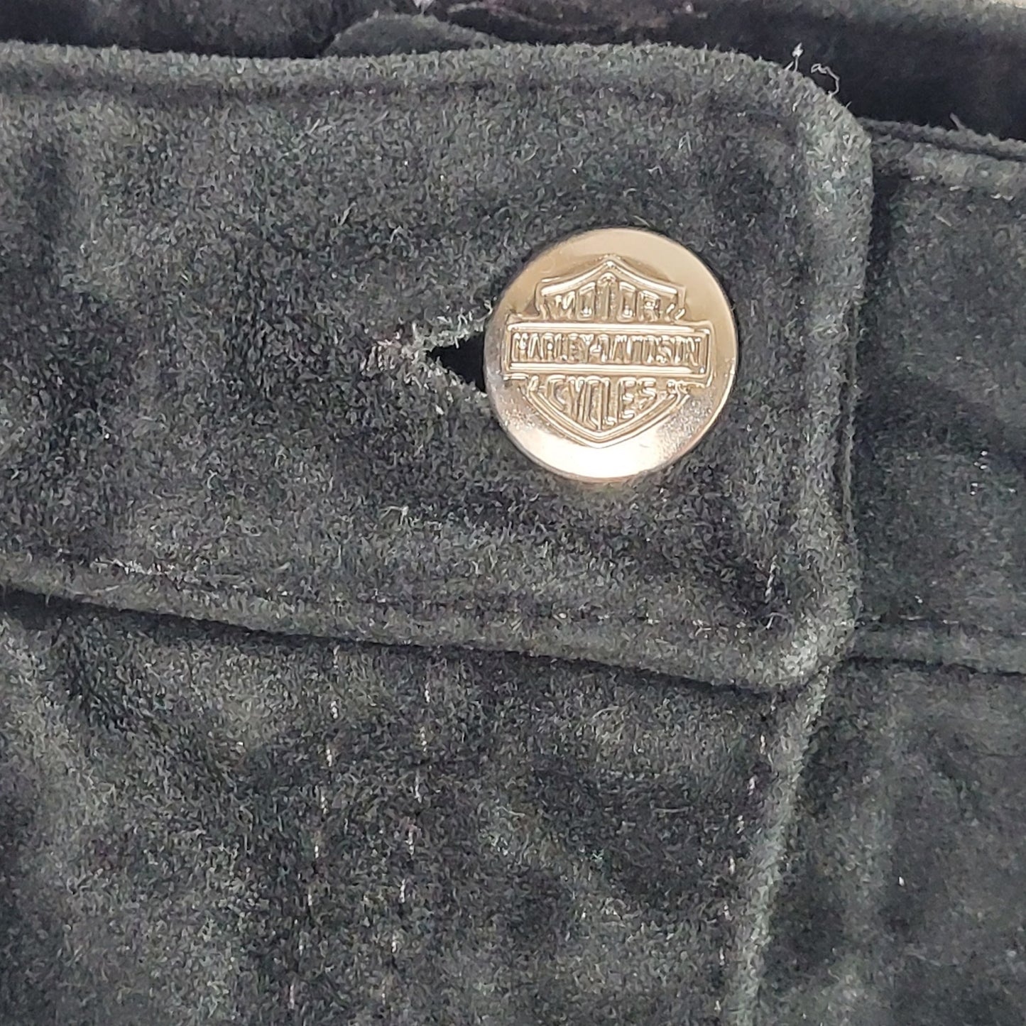 Vintage Harley Davidson Suede Leather High Rise Shorts Women's Sz 30" Waist