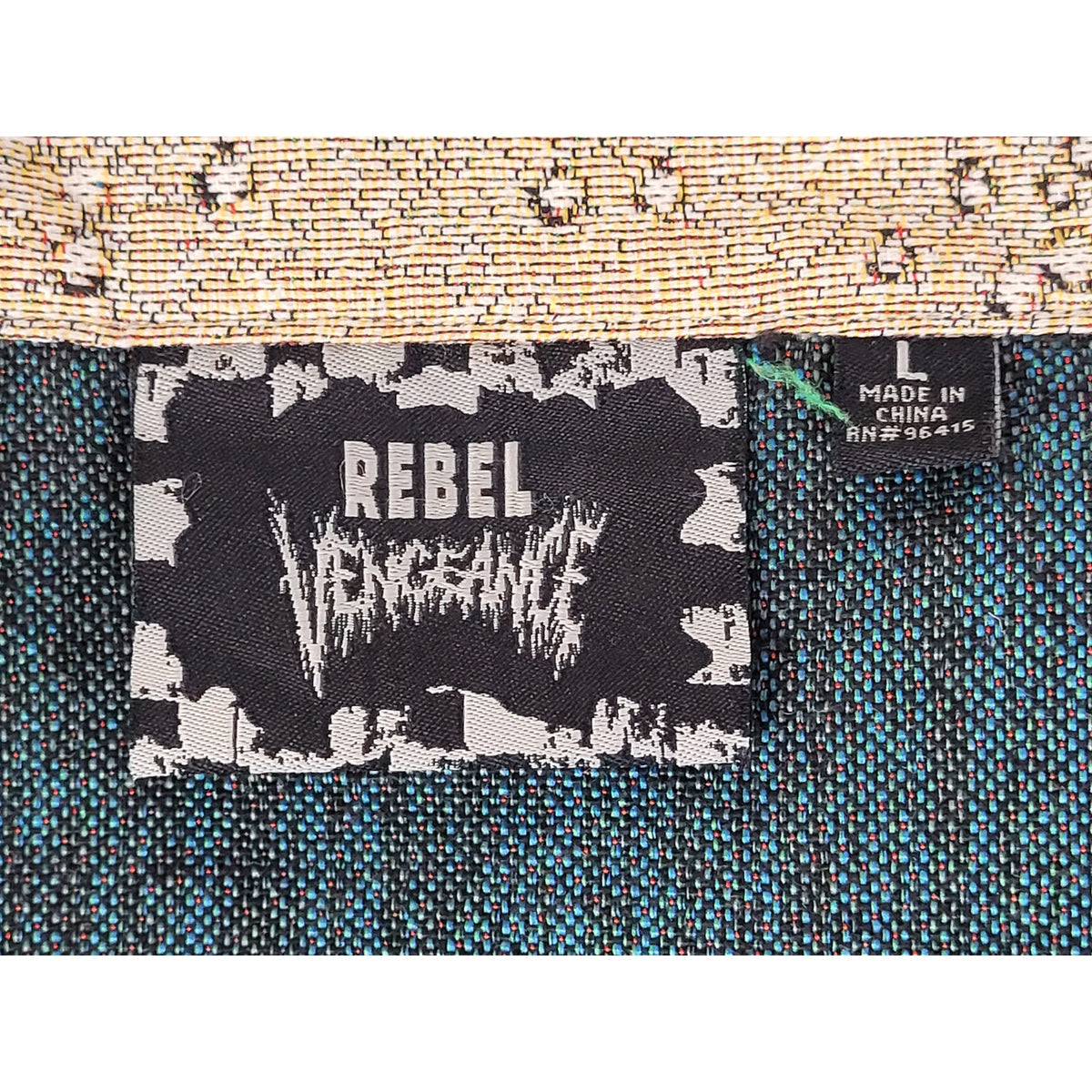 Rebel Vengeance Tapestry Button-Up Jacket The Great Wave of Kanagawa Men's Sz L