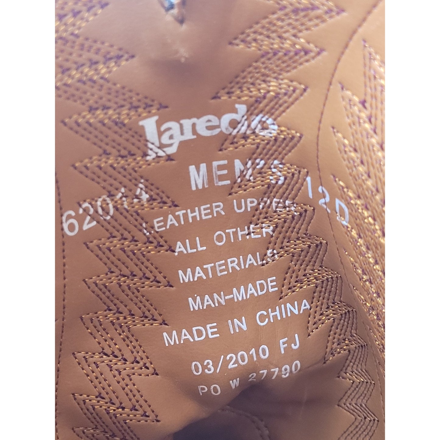 Laredo Knoxville Embroidered Brown Leather Western Boots Men's Sz 12