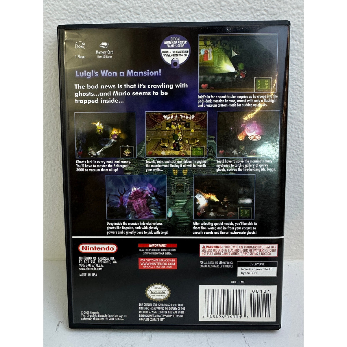 Luigi's Mansion (Nintendo GameCube, 2001) Black Label Edition Untested