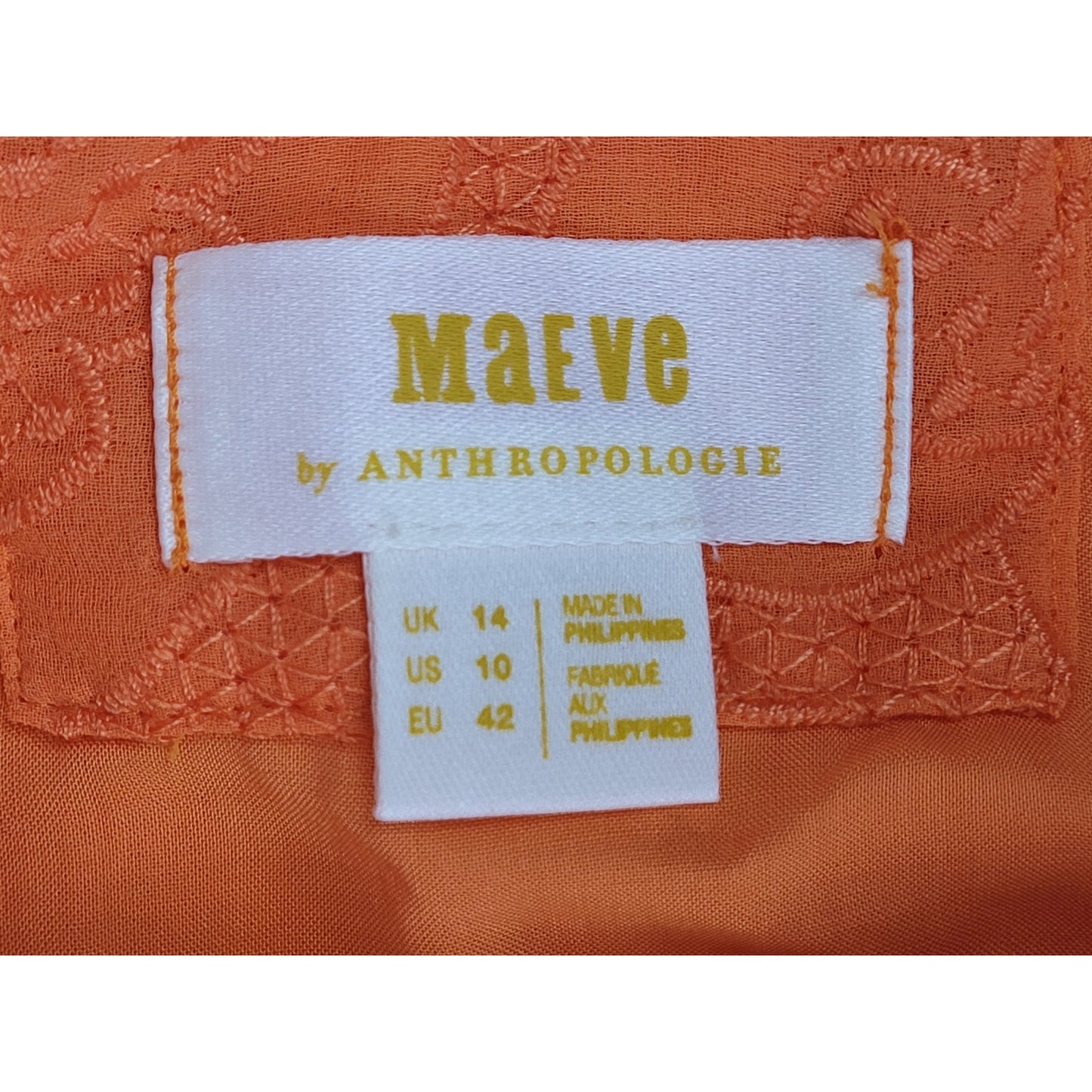 Anthropologie Maeve Slim Ruffle Wrap Skirt Sunset Orange Women's Sz 10