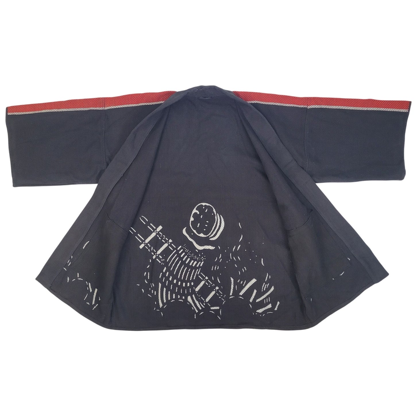 Happi Kimono Sashiko Fire Fighter Fireman Traditional Hanten Jacket Japanese XL